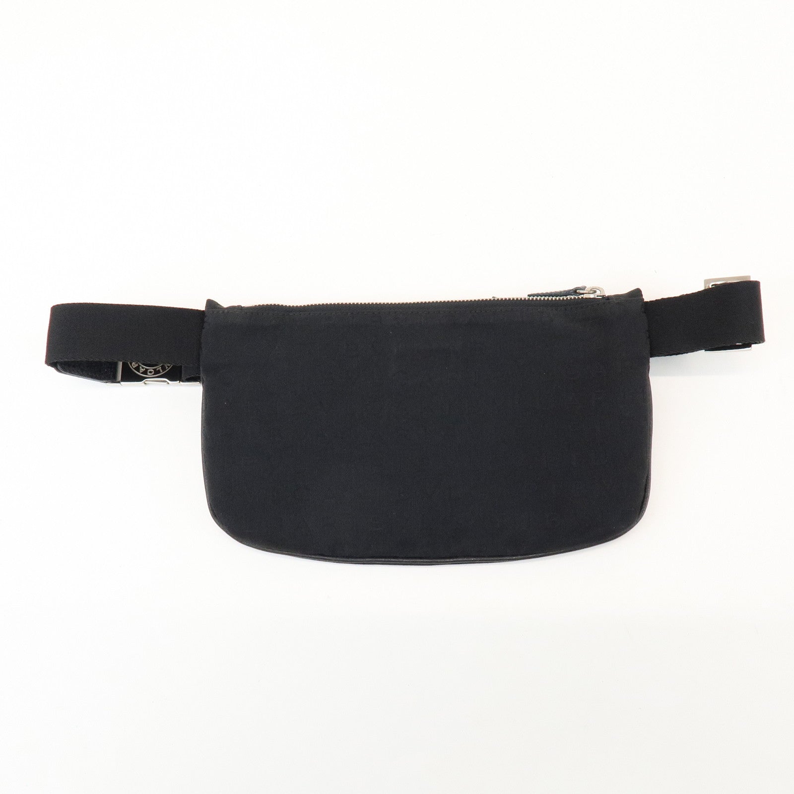 BVLGARI Logo Mania Canvas Leather Body Bag Waist Bag Black