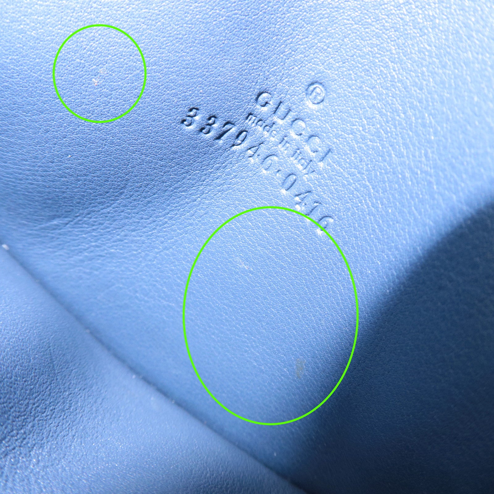 GUCCI Interlocking G Patent Leather Coin Case Navy 337946