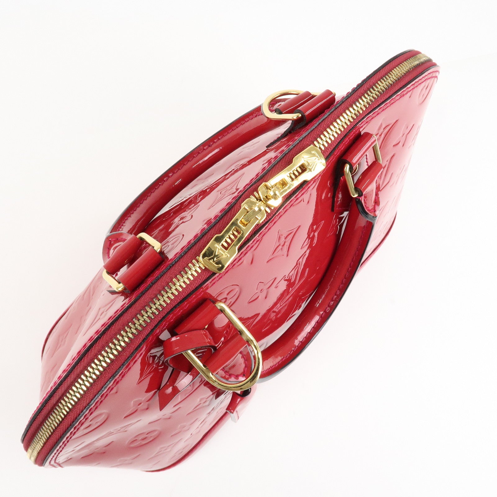 Louis Vuitton Monogram Vernis Alma PM Hand Bag Red M91693 Used