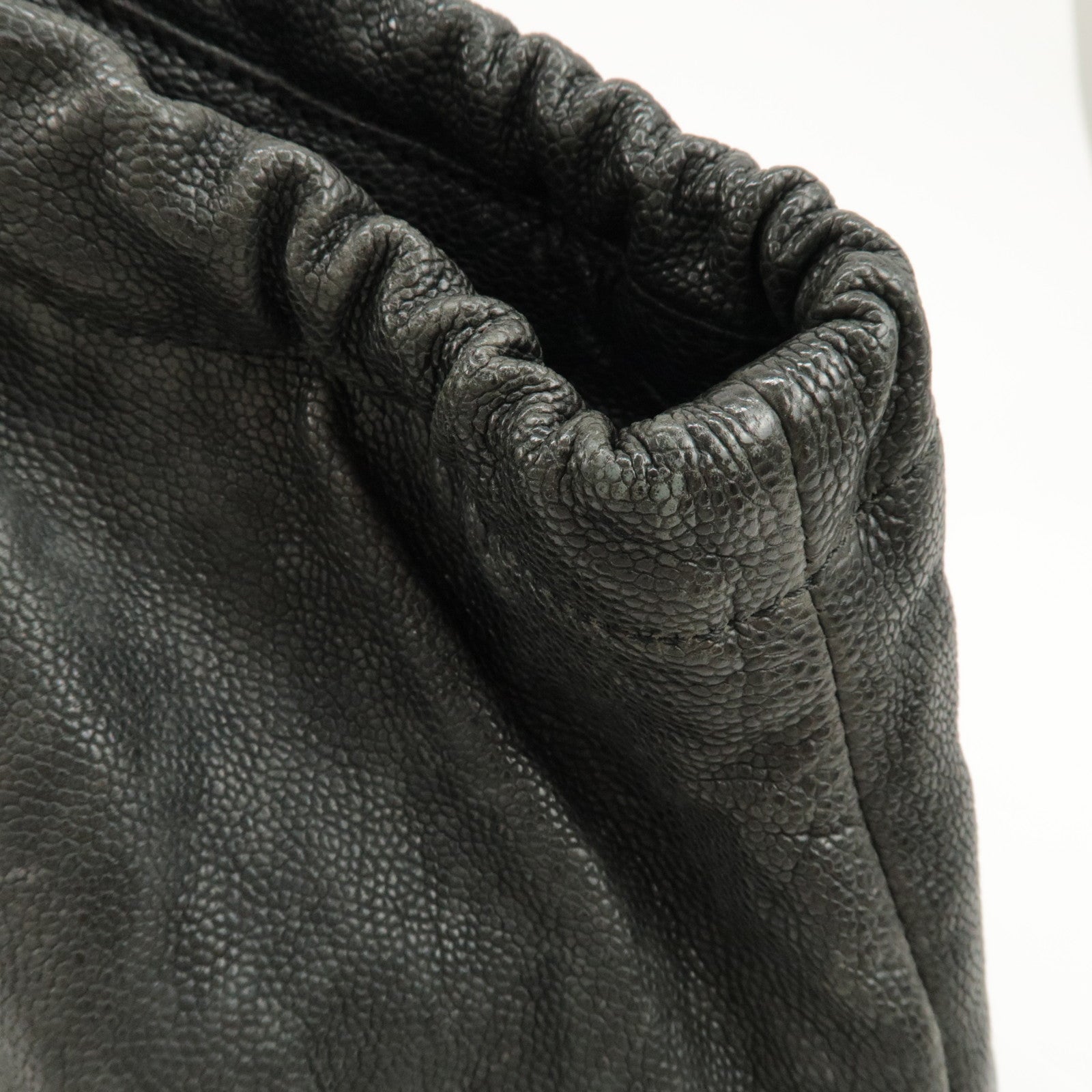 CHANEL COCO Cabus GM Caviarskin Chain Shoulder Bag Black A33450 Used