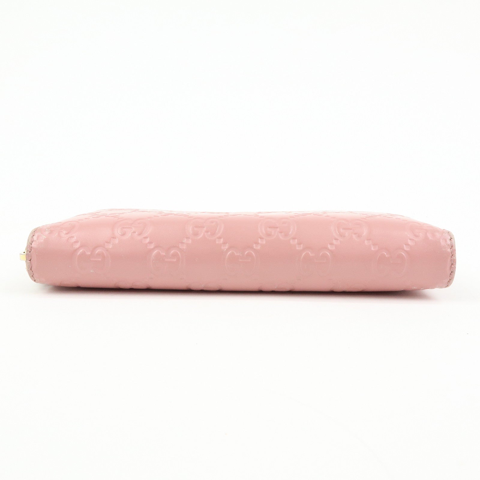 GUCCI Guccissima Leather Round Zippy Long Wallet Pink 410102