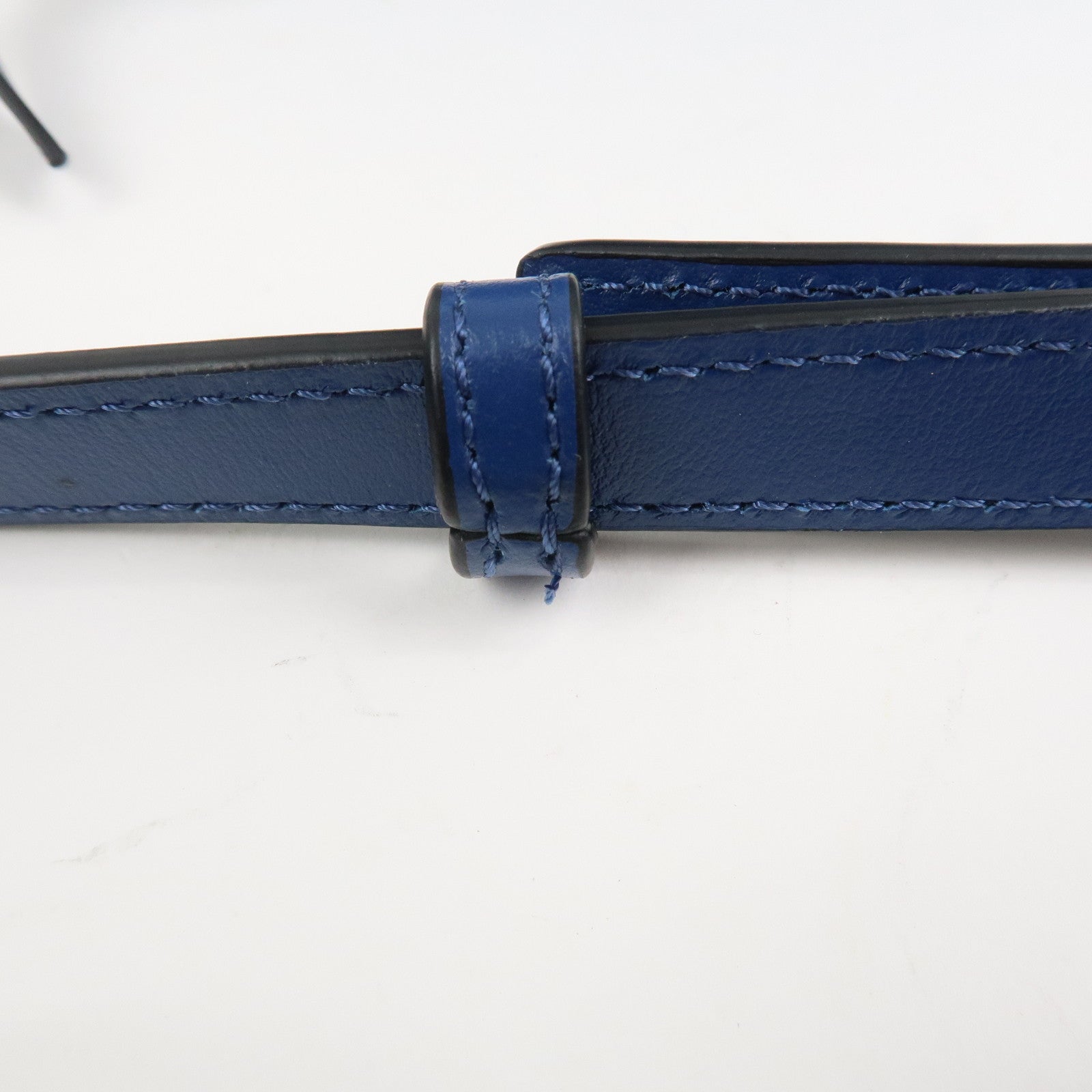GIANNI VERSACE Denim Leather Chain Shoulder Bag Blue