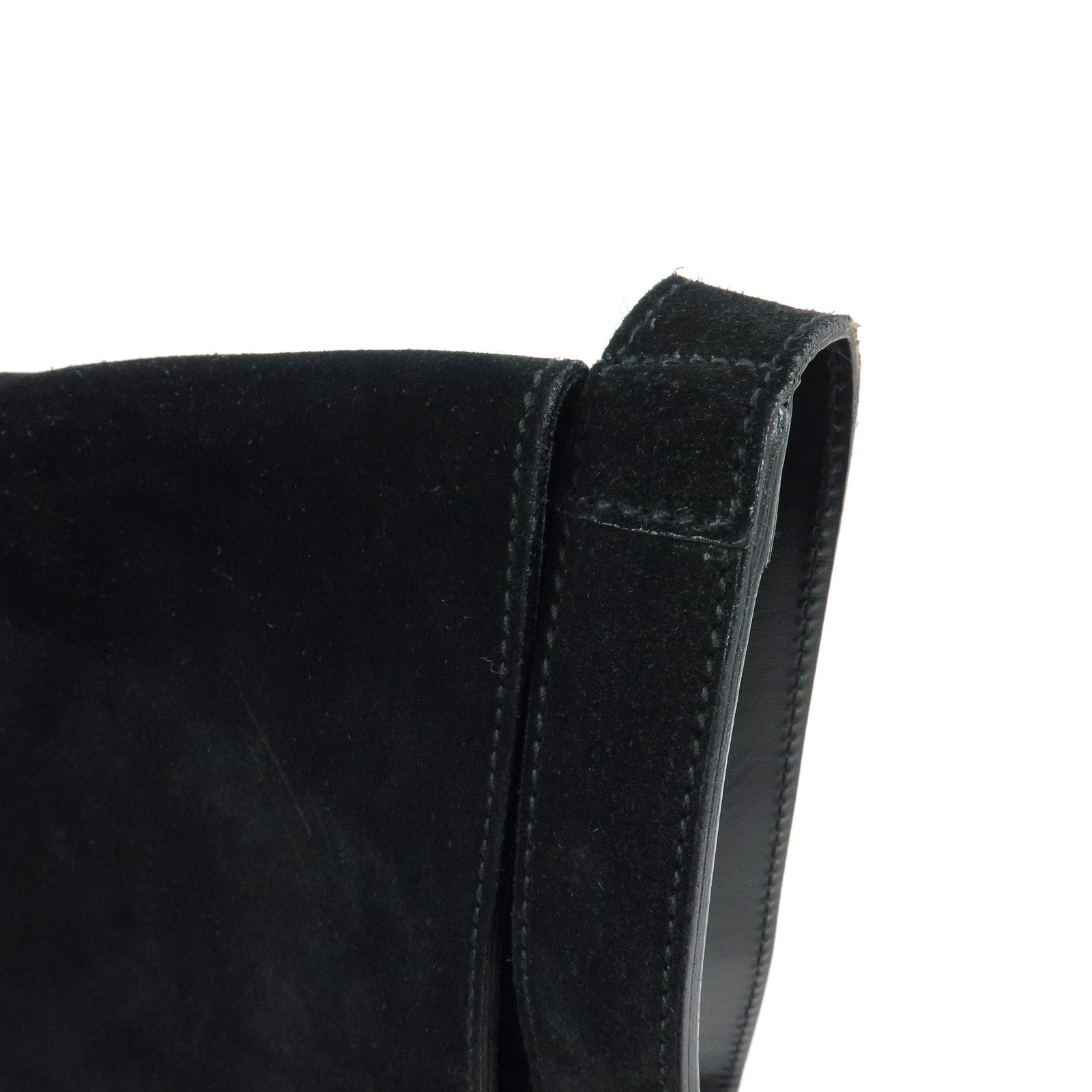 GUCCI Suede Shoulder Bag Crossbody Bag Black 001・2122・1931