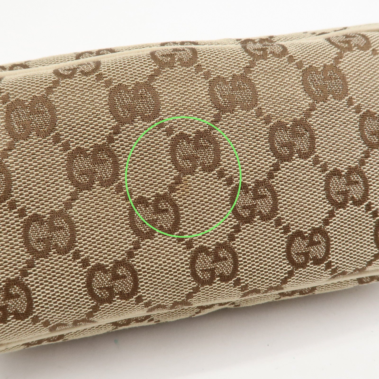 GUCCI Boat Bag GG Canvas Leather Hand Bag Pouch Beige Brown 07198