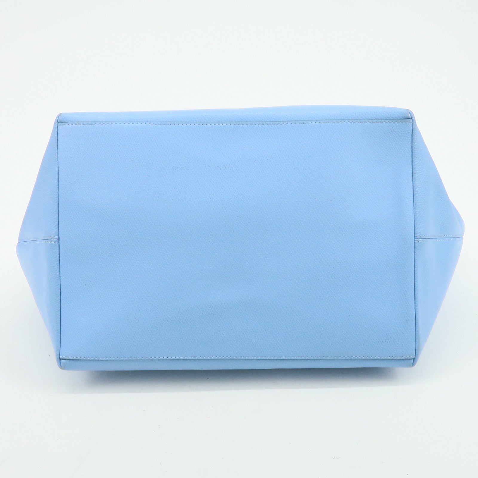 COACH Leather Tote Bag Shoulder Bag Light Blue