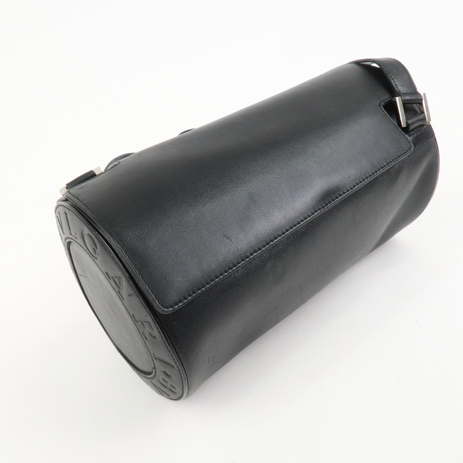 BVLGARI B-zero 1 Drum Leather Shoulder Bag Black