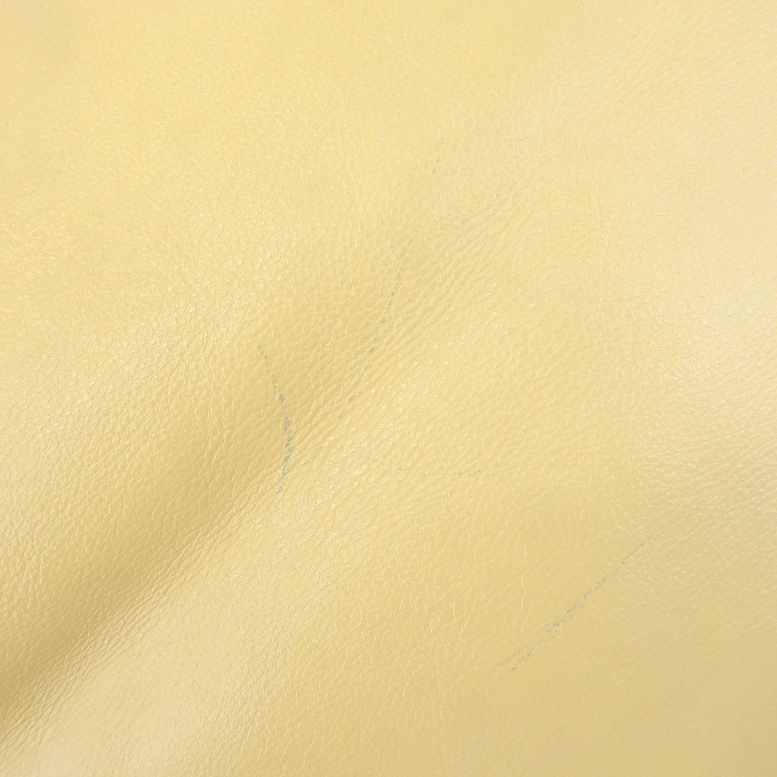 CHANEL COCO Mark Lamb Skin 2Way Bag Tote Bag Yellow Used