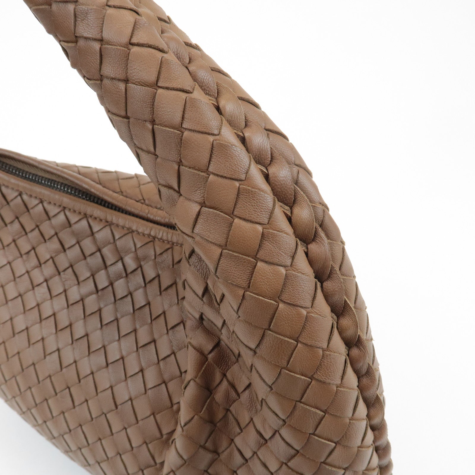 BOTTEGA VENETA Hobo Intrecciato Leather Shoulder Bag Brown 115653 Used