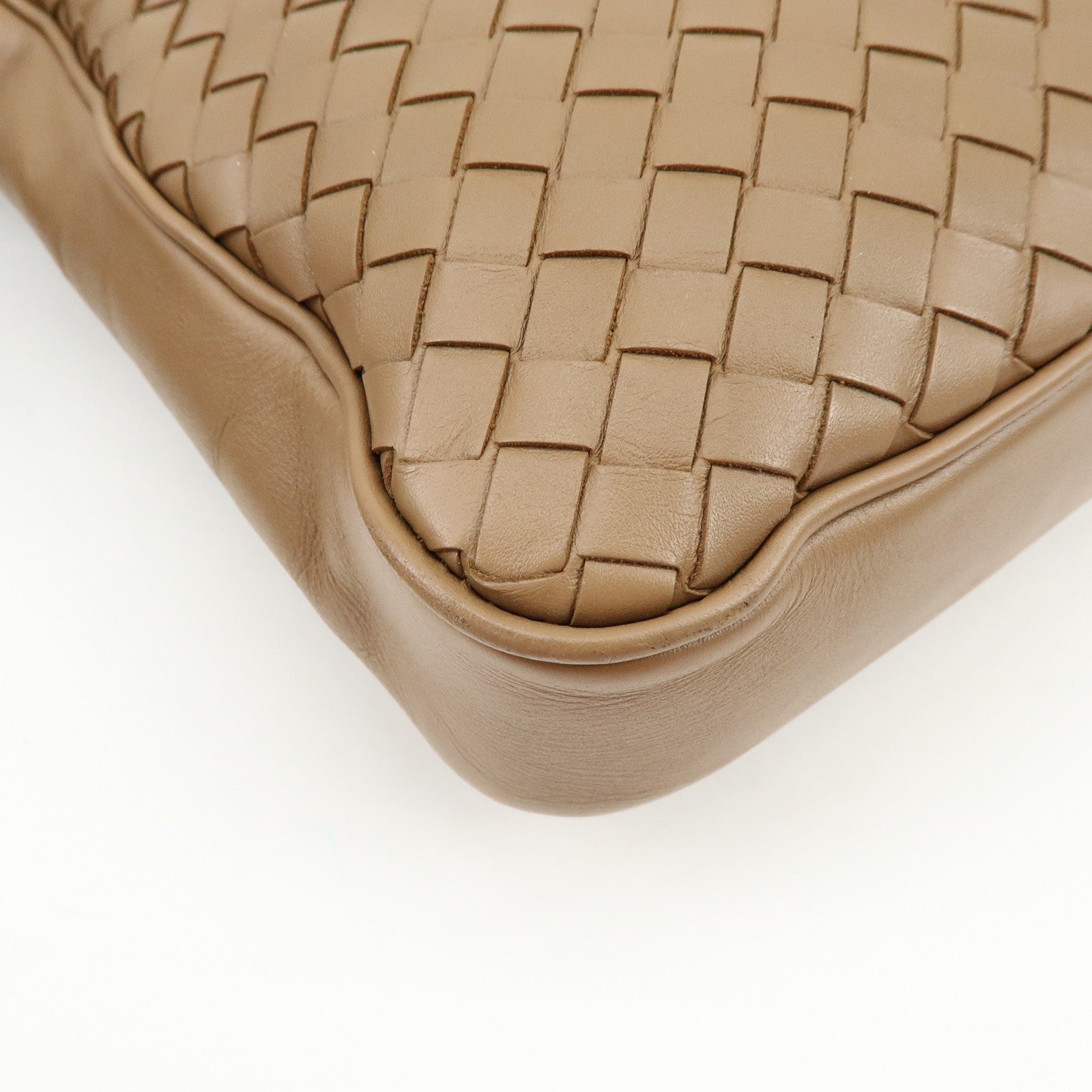 BOTTEGA VENETA Intrecciato Leather Shoulder Crossbody Bag Beige
