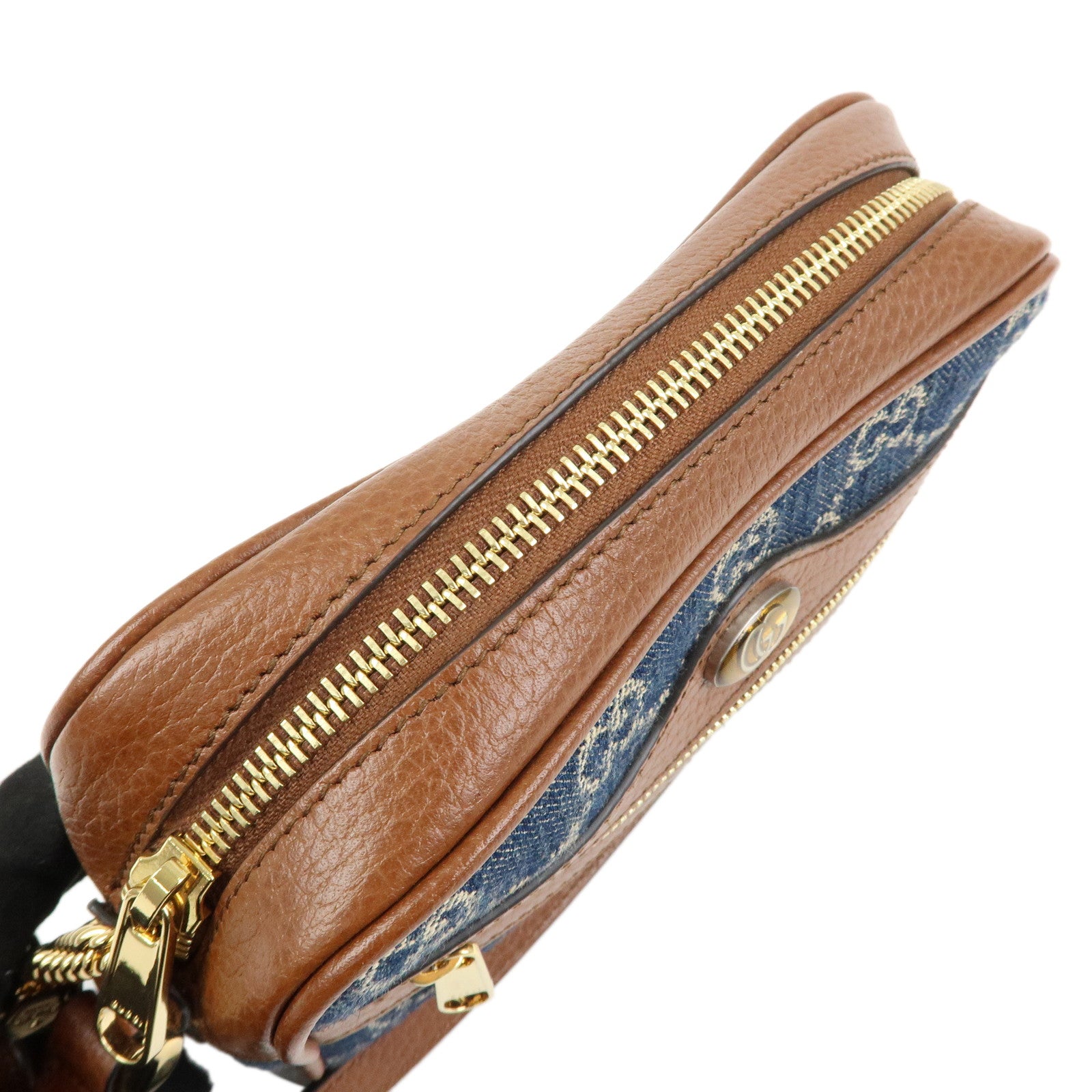 GUCCI Ophidia GG Denim Leather Shoulder Bag Crossbody Bag 517350