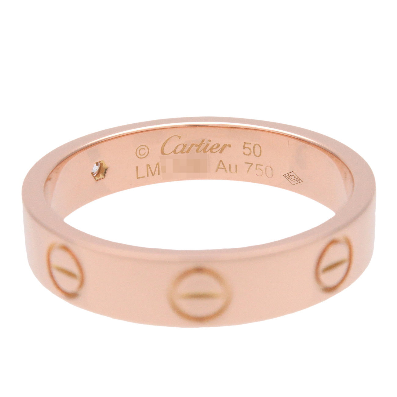 Cartier Mini Love 1P Diamond Ring # K18 750PG Rose Gold #50 US5.25