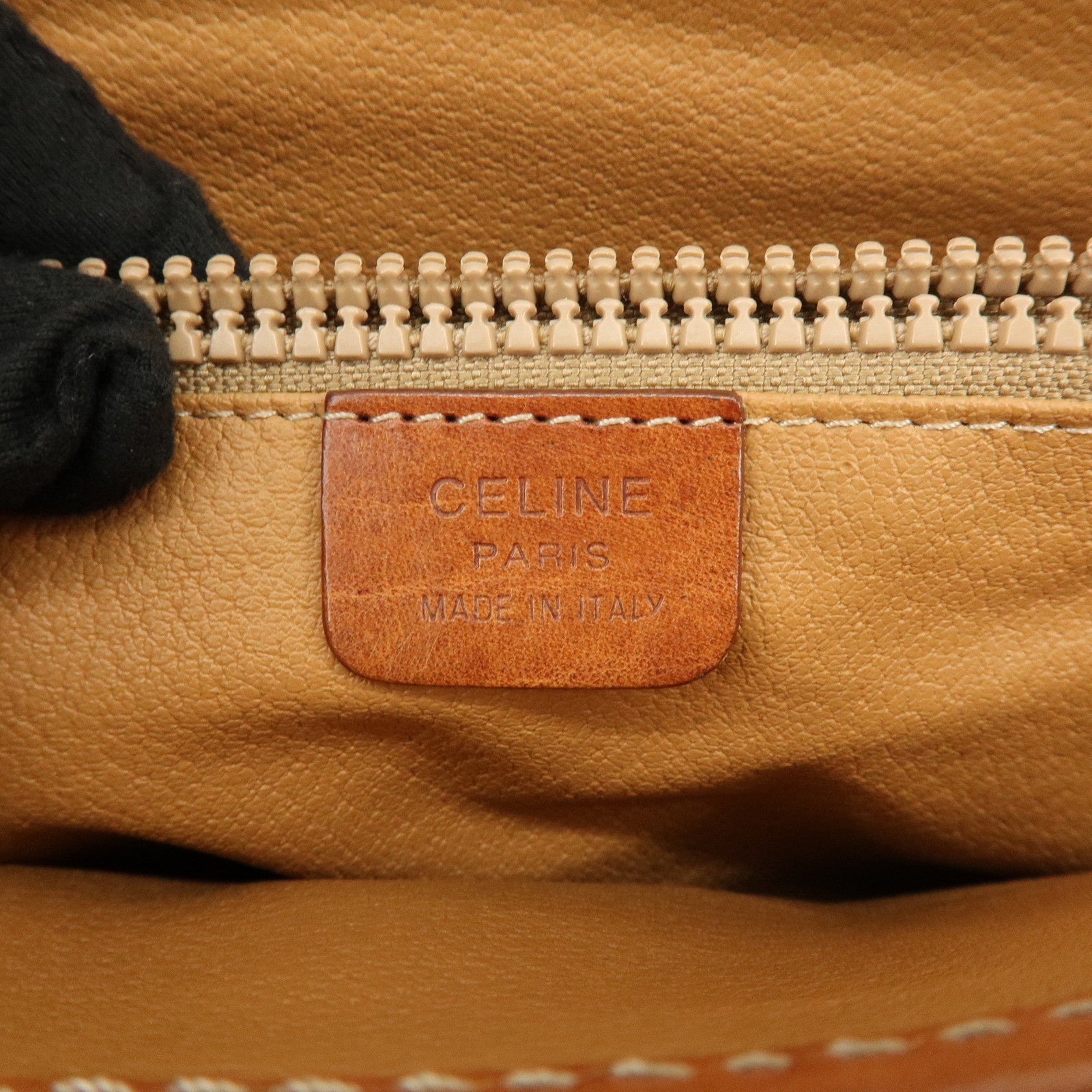 CELINE Macadam PVC Leather Tote Bag Hand Bag Shoulder Bag Brown