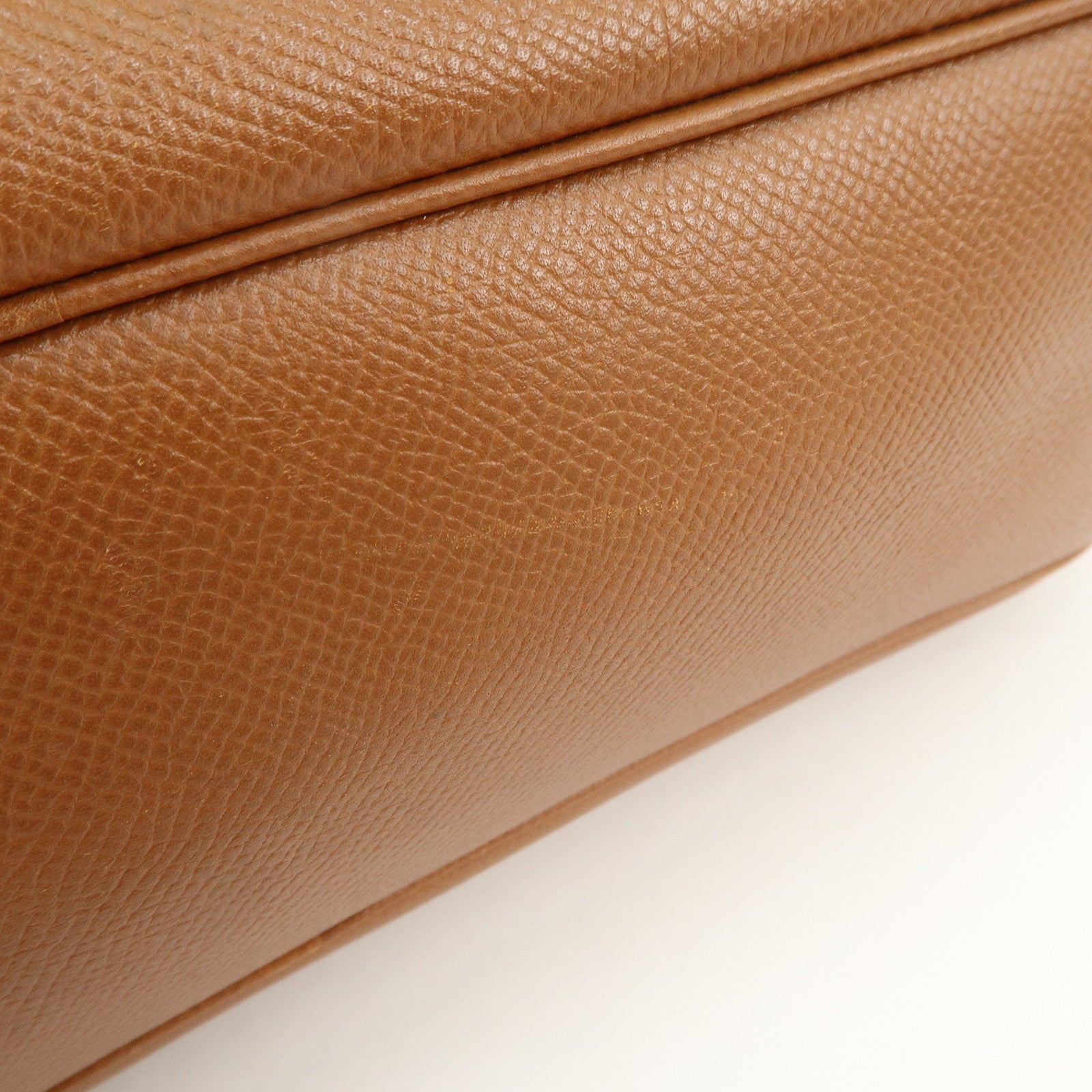 HERMES Sac Courchevel Leather Shoulder Bag A Stamped Gold