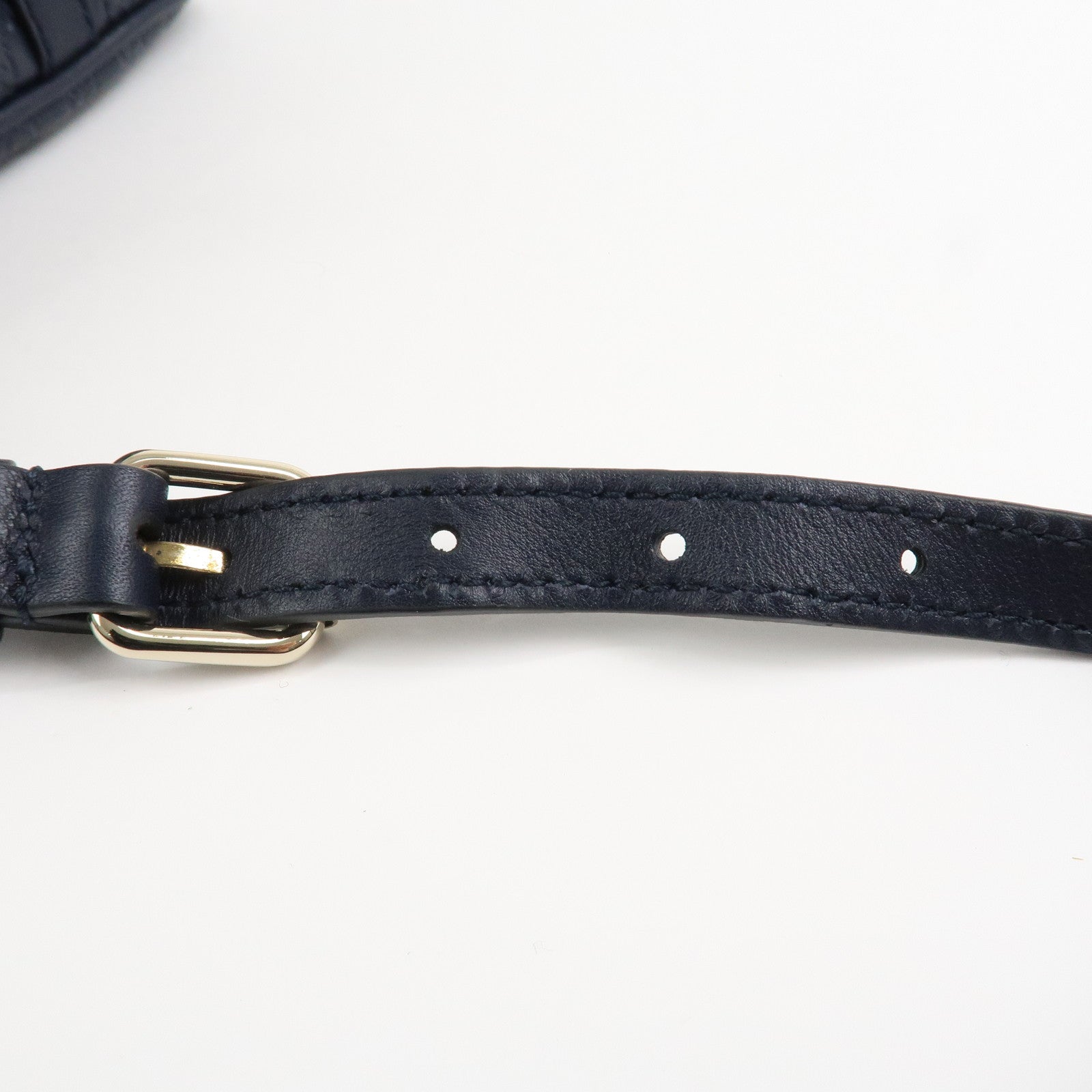 GUCCI Micro Guccissima Leather 2Way Hand Shoulder Bag Navy 449654