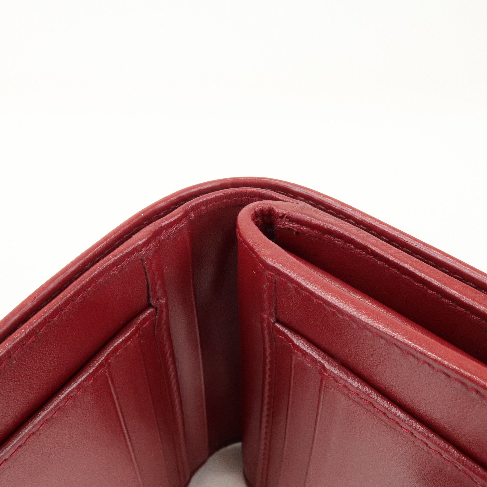 PRADA Vitello Move Leather Compact Bi-fold Wallet Red 1ML018