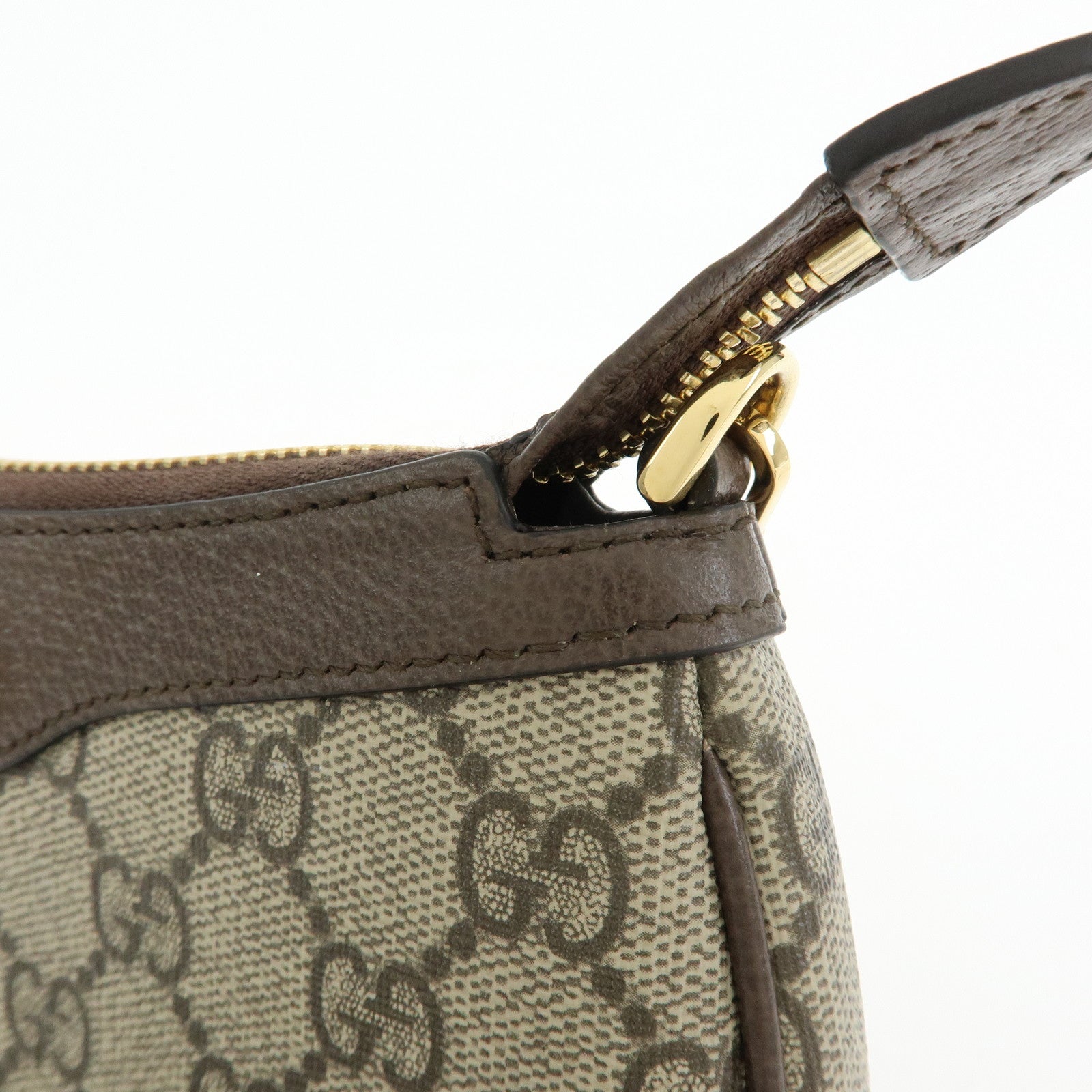 GUCCI Ophidia GG Supreme Leather Chain Pouch Hand Bag Brown 764960