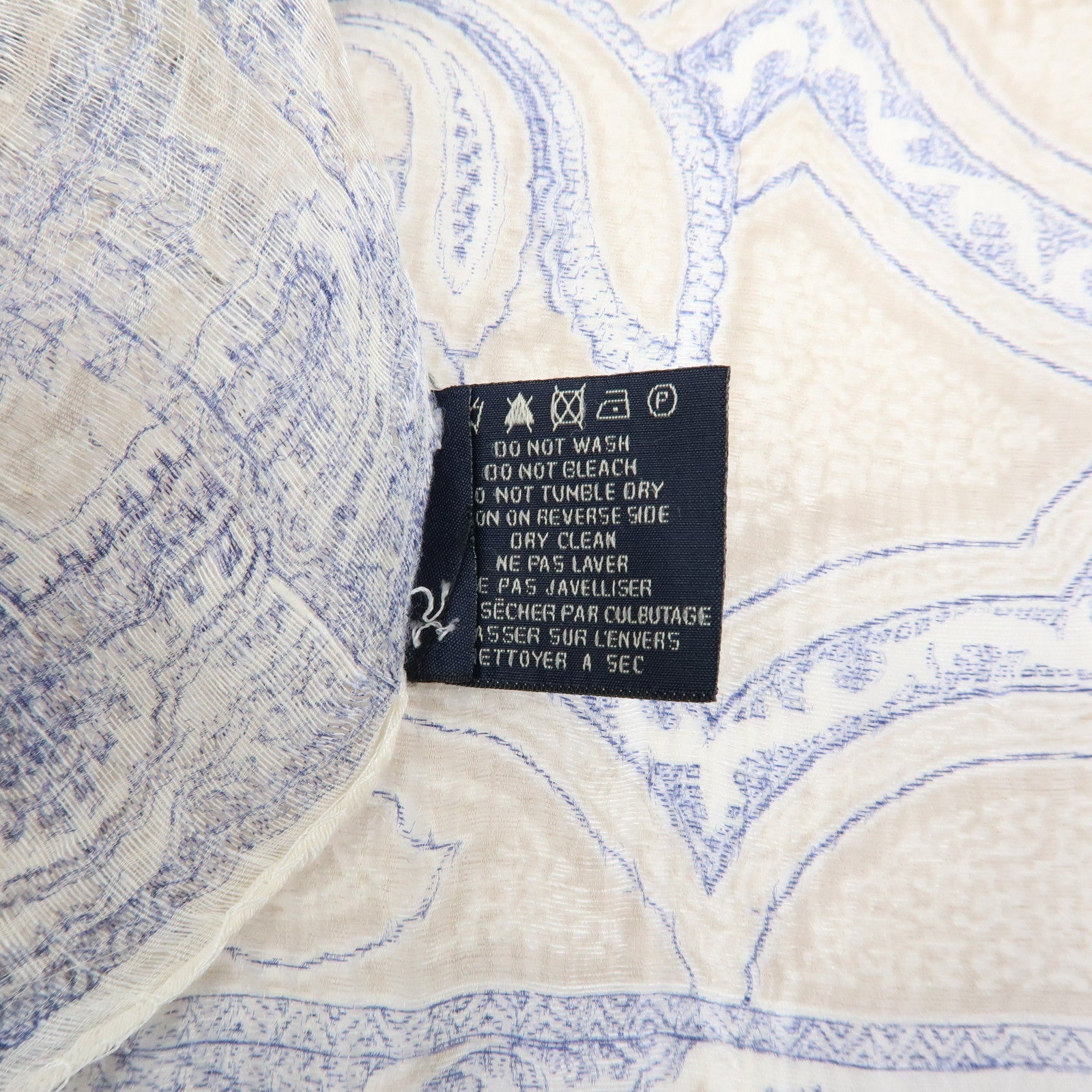 ETRO Set of 2 Silk Linen Scarf Peisley Flower Beige Yellow Blue