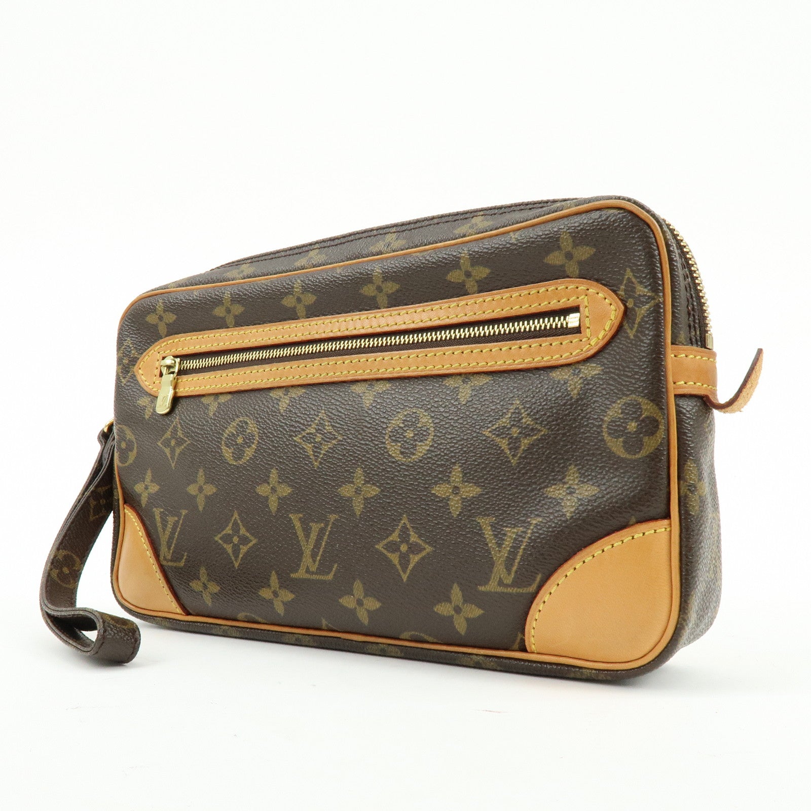 Louis Vuitton Monogram Marly Dragonne GM Clutch Bag Brown M51825