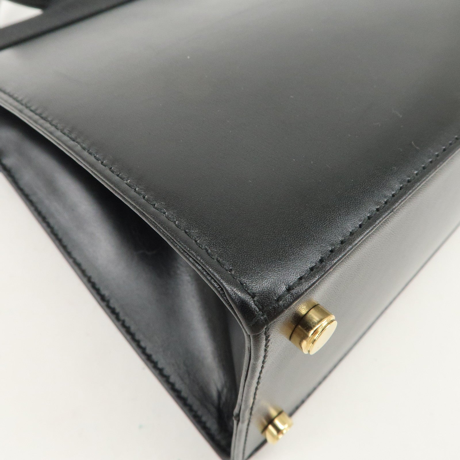 Ferragamo Vara Leather 2Way Hand Bag Shoulder Bag Black Used