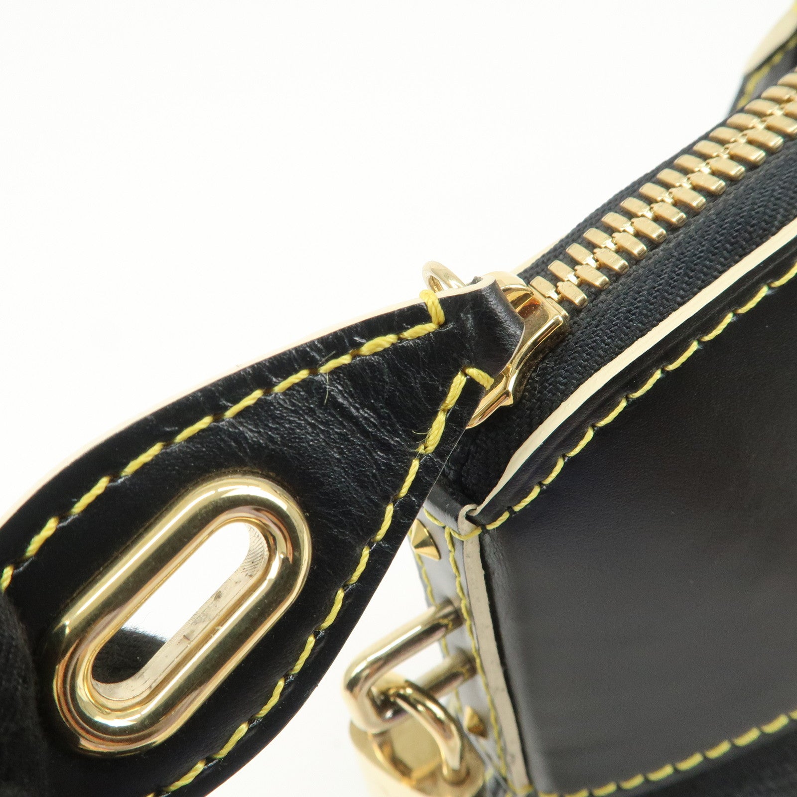 Louis Vuitton Suhari Leather Lock It MM Hand Bag Noir Black M91875