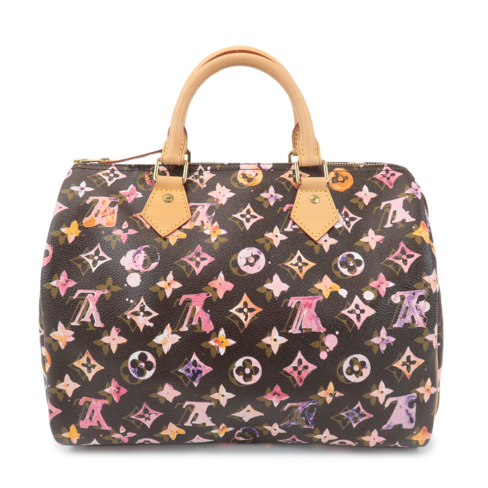 Louis Vuitton Monogram Water Color Speedy 30 Hand Bag Maron M95832 Used
