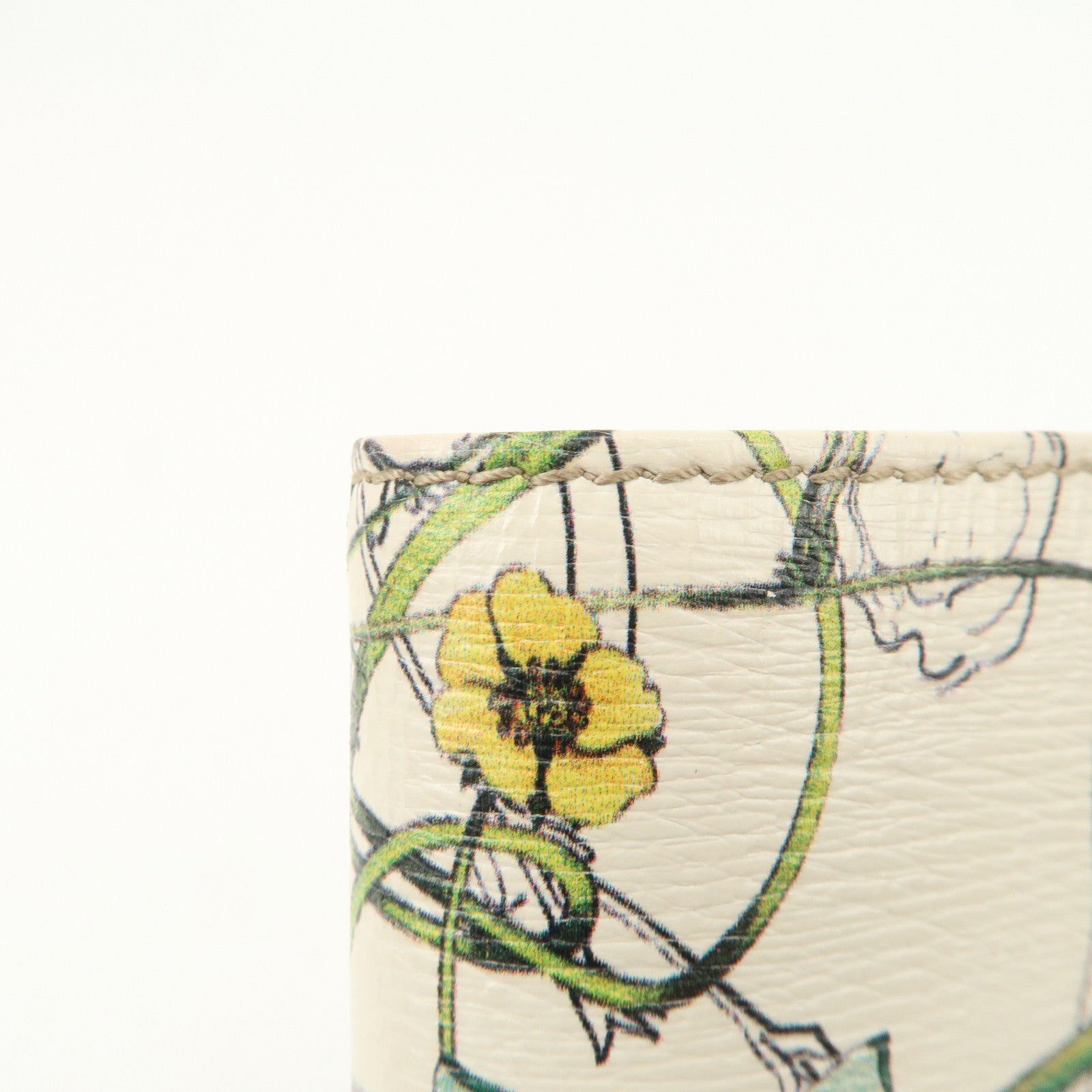 GUCCI GG Marmont Flora Canvas Leather Compact Wallet Ivory 04848