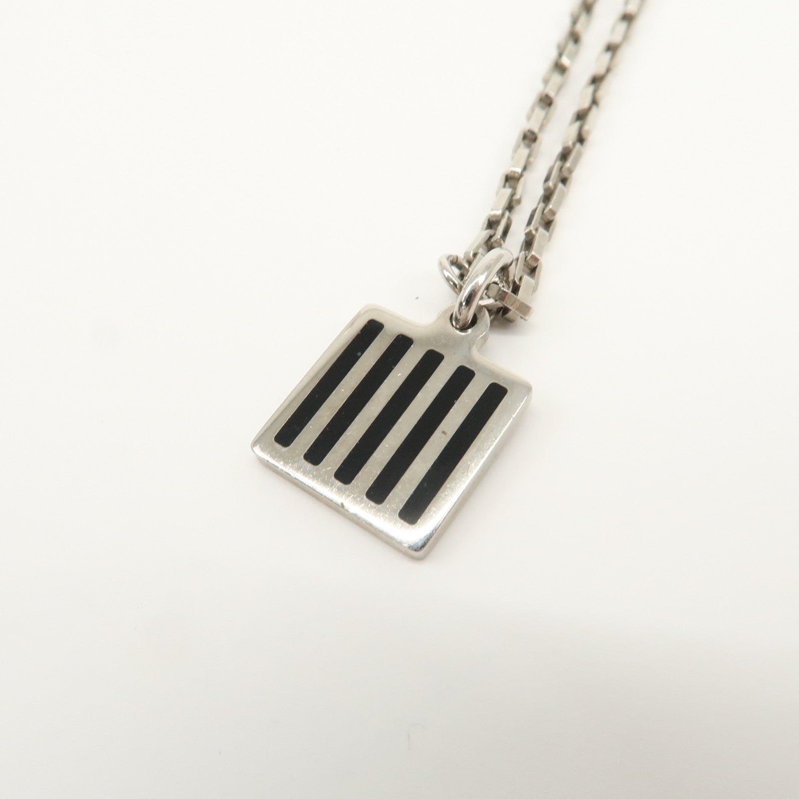 Louis Vuitton Collier Damier Colors Metal Necklace Silver M62490