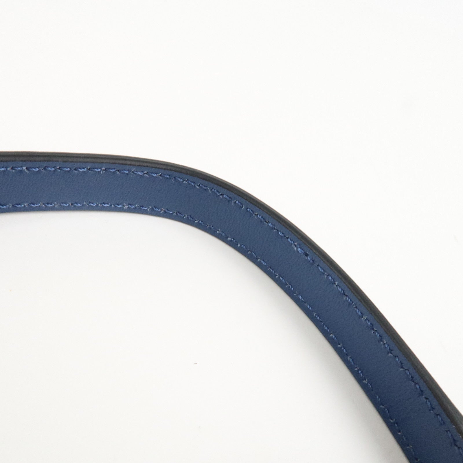 GIANNI VERSACE Demin Leather Chain Shoulder Bag Blue