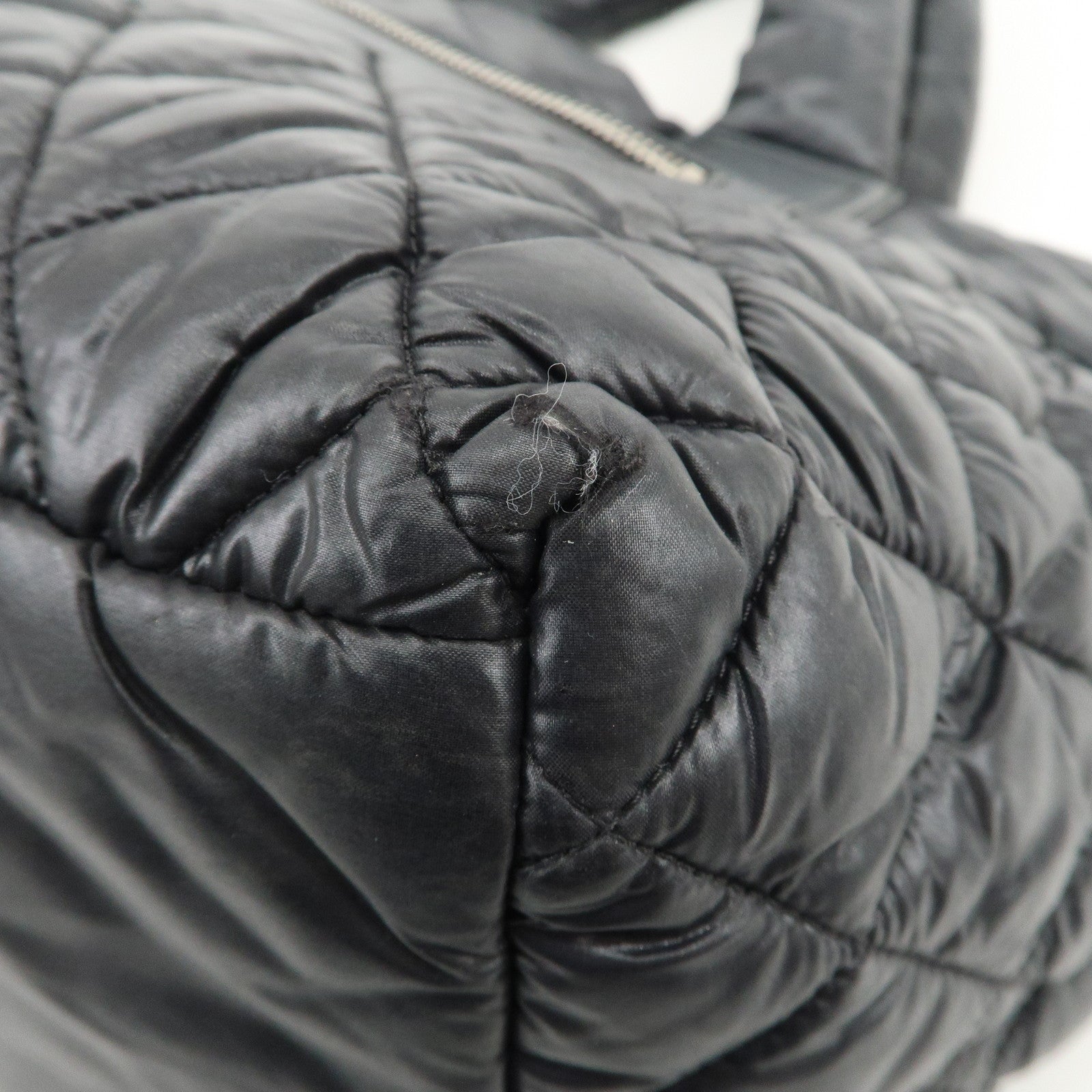 CHANEL COCO Cocoon PM Nylon Leather Tote Bag Hand Bag Black A48610