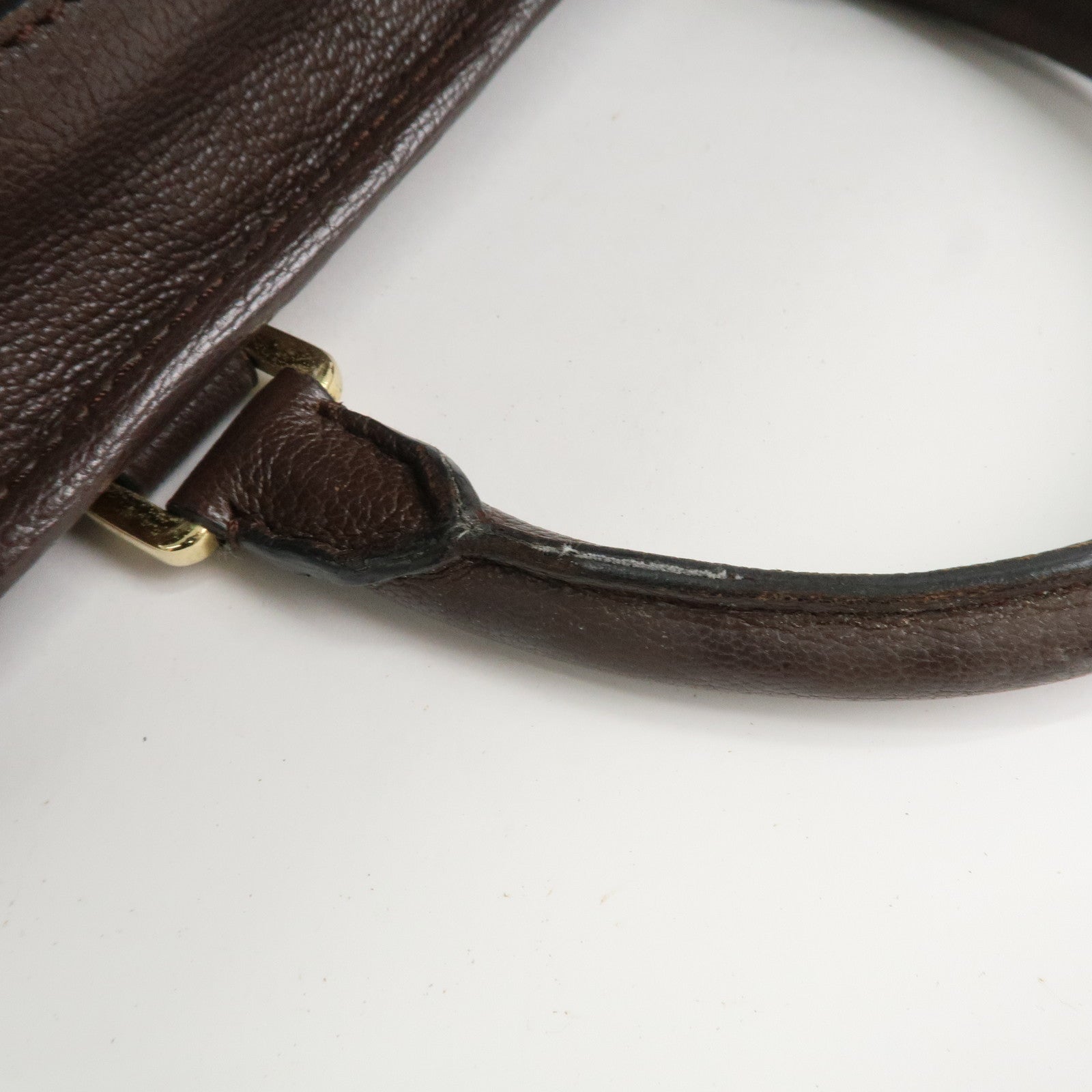 LOEWE Anagram Amazona 28 Leather Hand Bag Boston Bag Brown