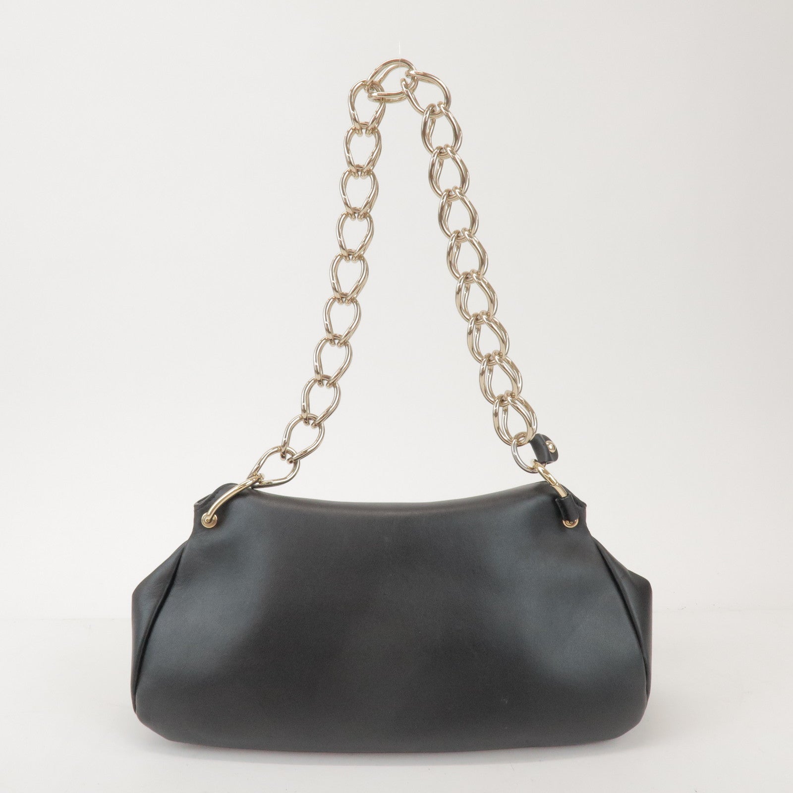 Chloe Juana Leather Chain Shoulder Bag Hand Bag Black