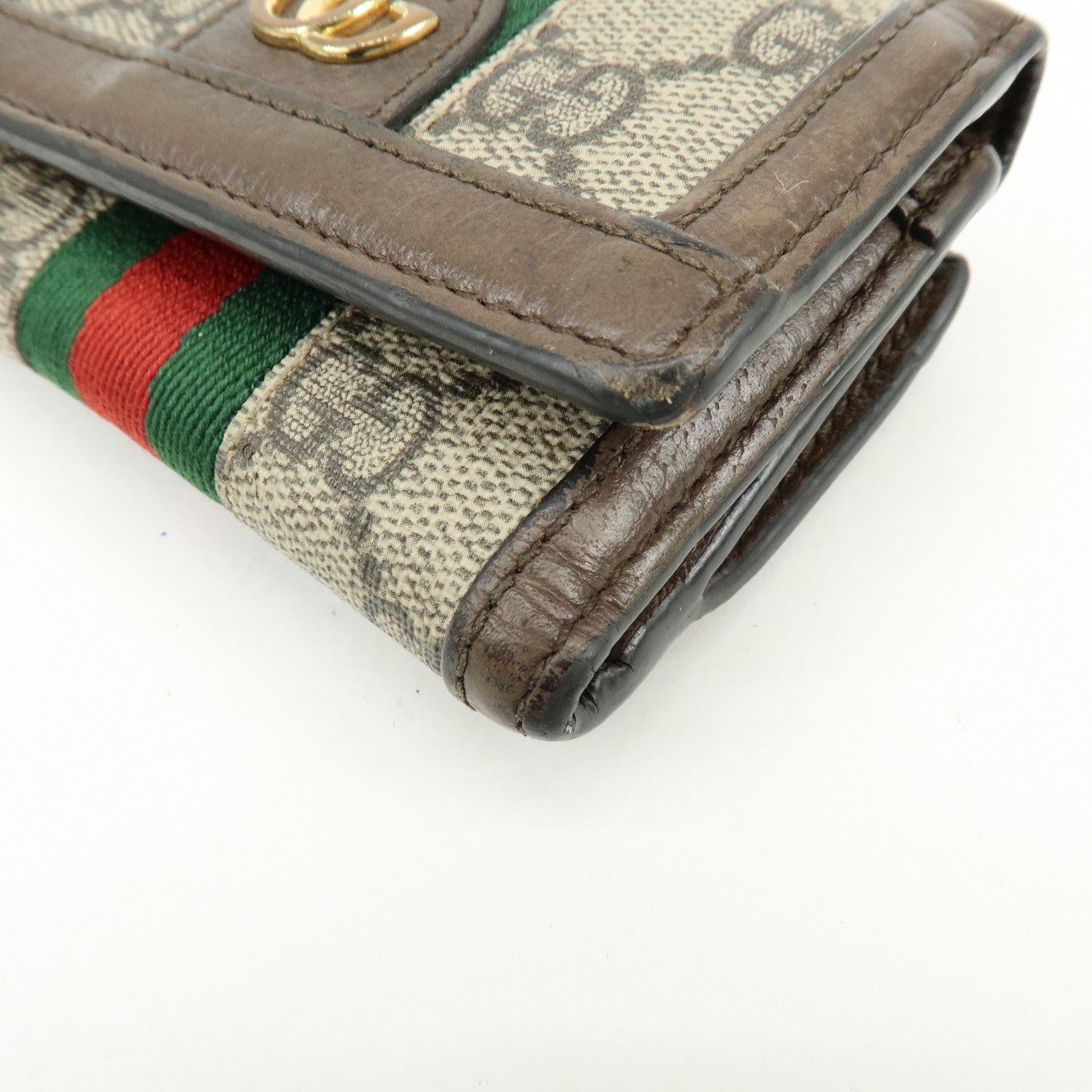 GUCCI Ophidia GG Supreme Leather Tri-Fold Compact Wallet 644334