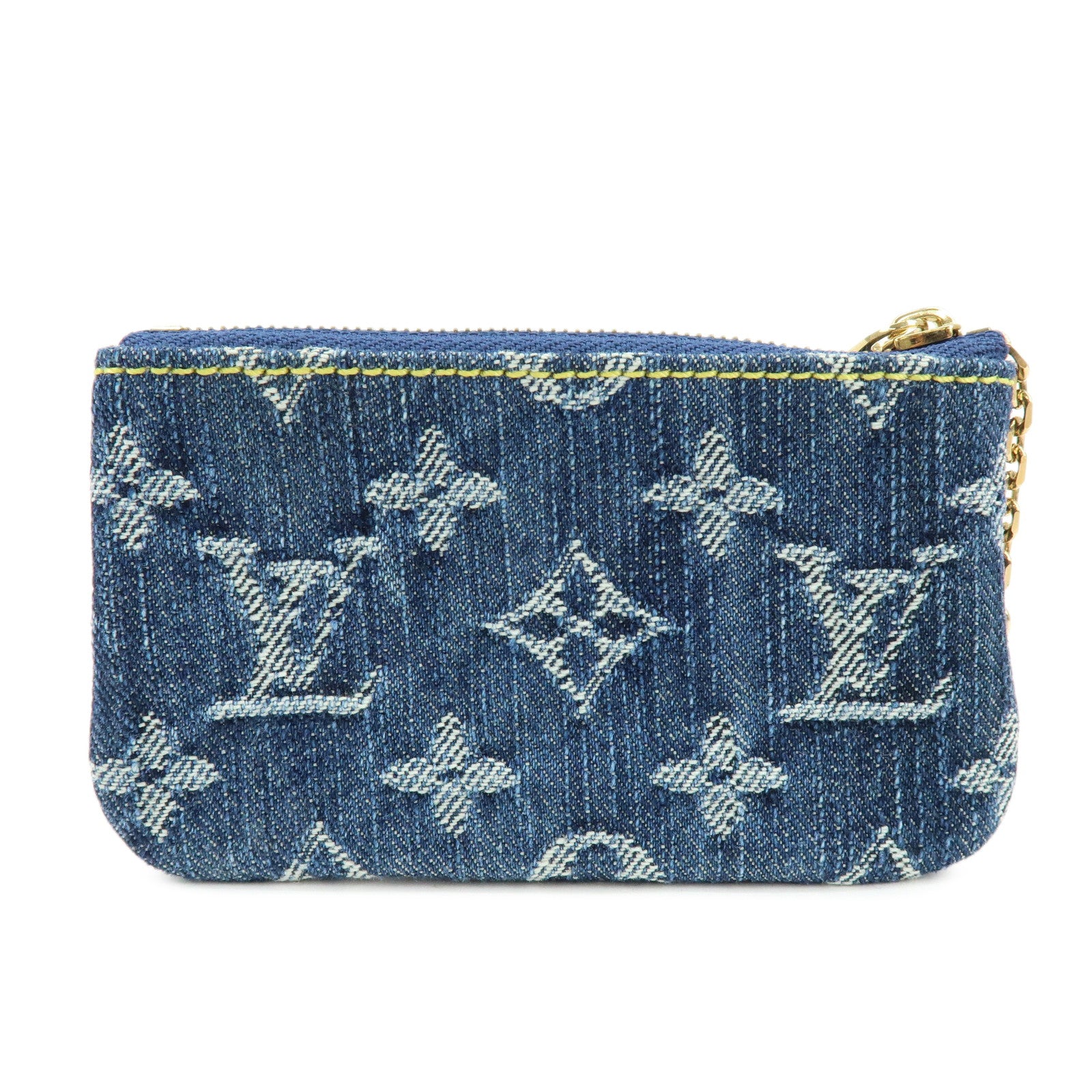 Louis Vuitton Monogram Denim Pochette Cles Coin Case Blue M95343