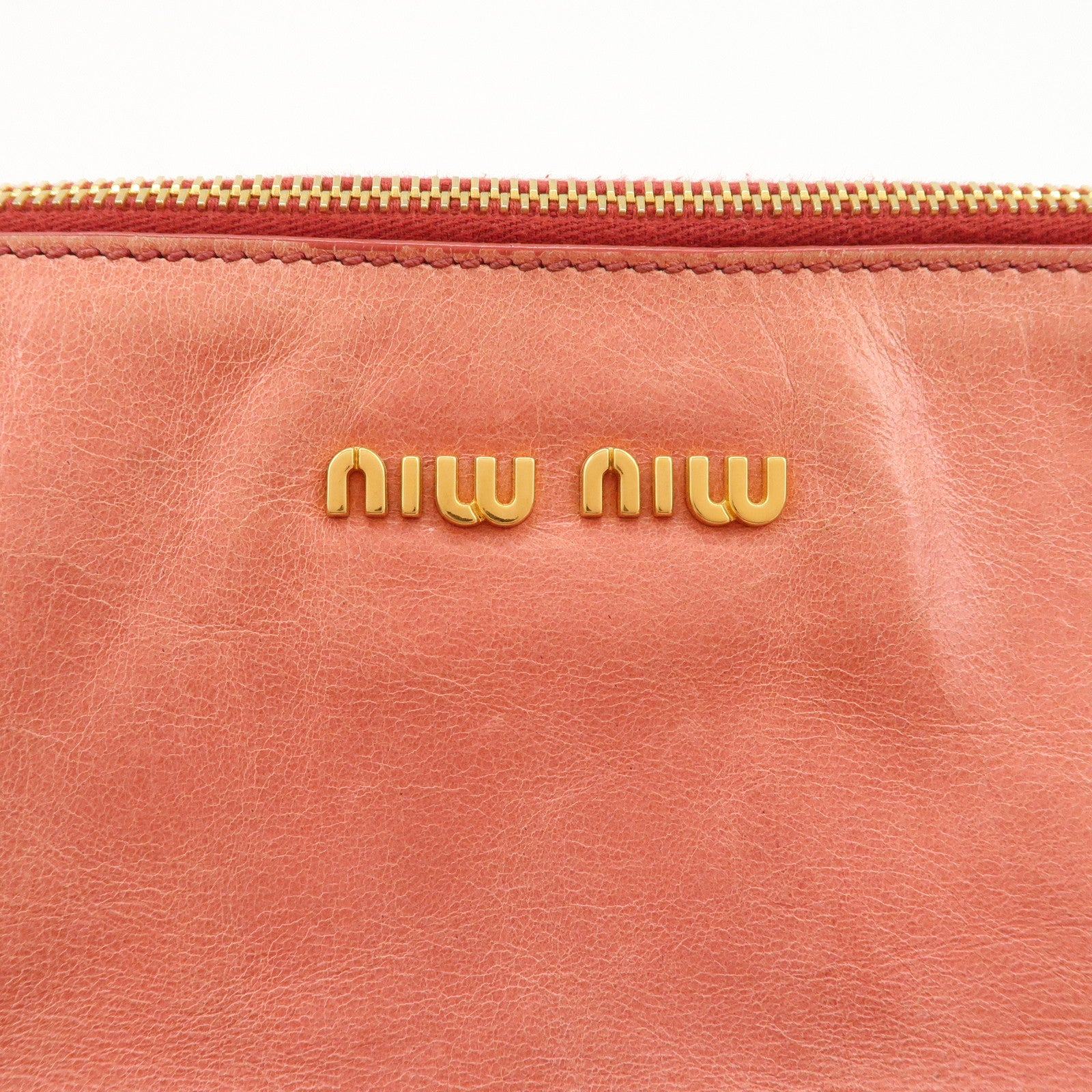 MIU MIU Leather Ribbon 2Way Shoulder Bag Hand Bag Pink RT0365