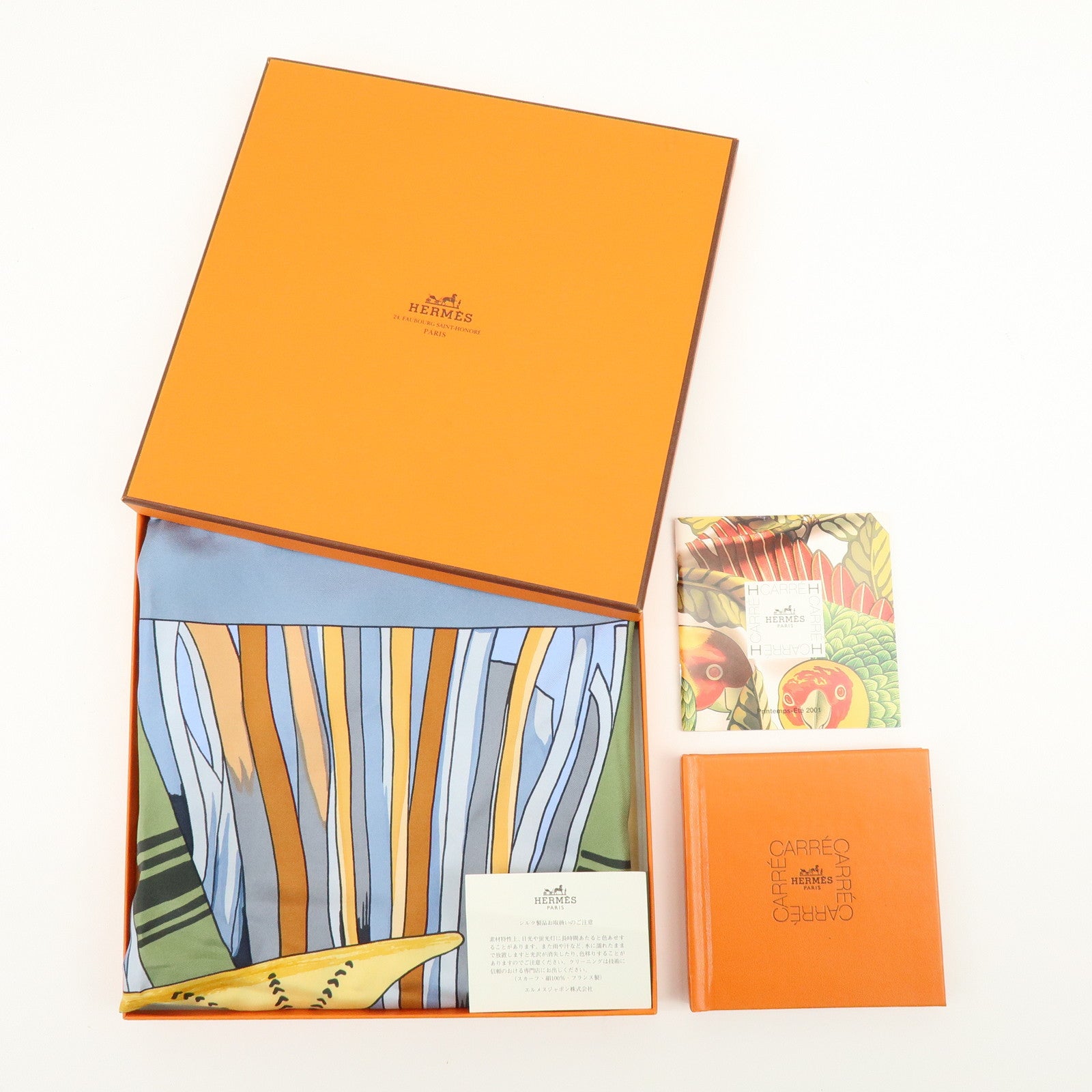 HERMES Carre 90 Silk 100% CUIRS DU DESERT Scarf Light Blue