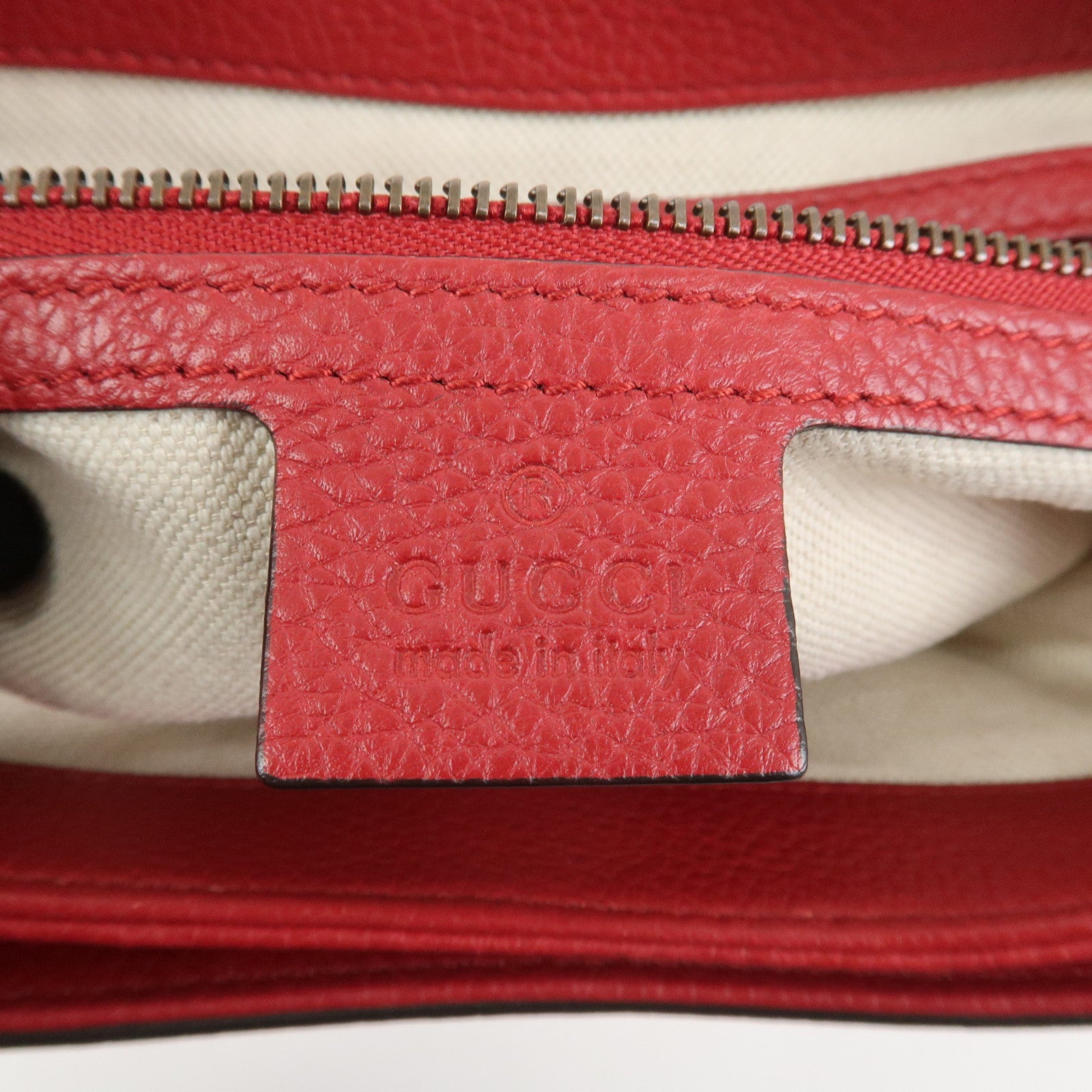 GUCCI GG Marmont Tiger Head Leather Shoulder Bag Red 409154