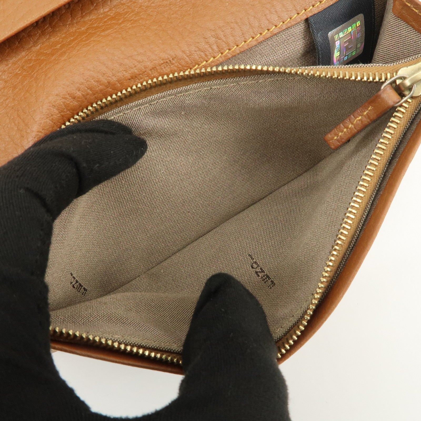 FENDI Zucchino Canvas Long Flap Wallet Camel 8M0179