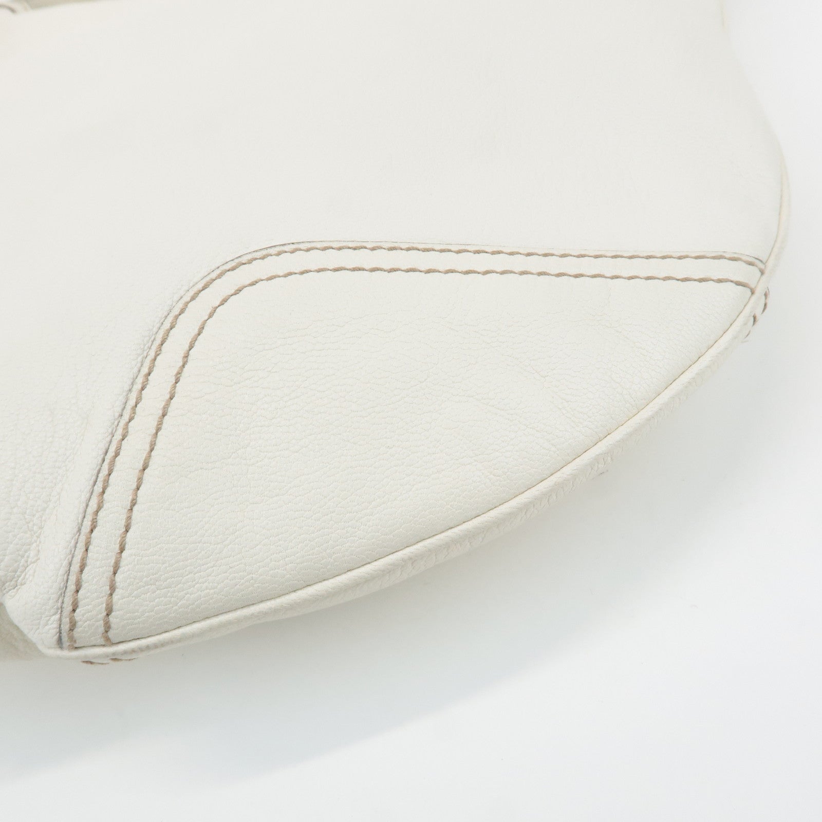 GUCCI Sherry Princy Leather Shoulder Bag White 162882 Used