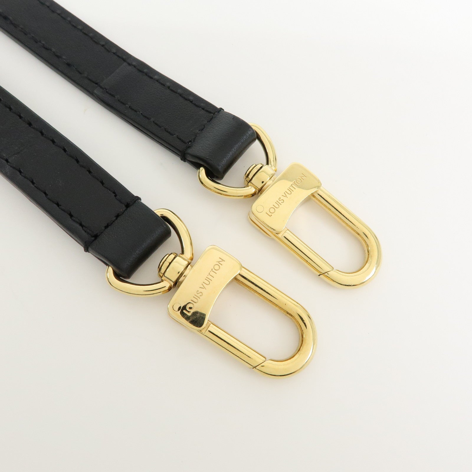 Louis Vuitton Leather Adjustable Shoulder Strap 120cm 1.5cm Black