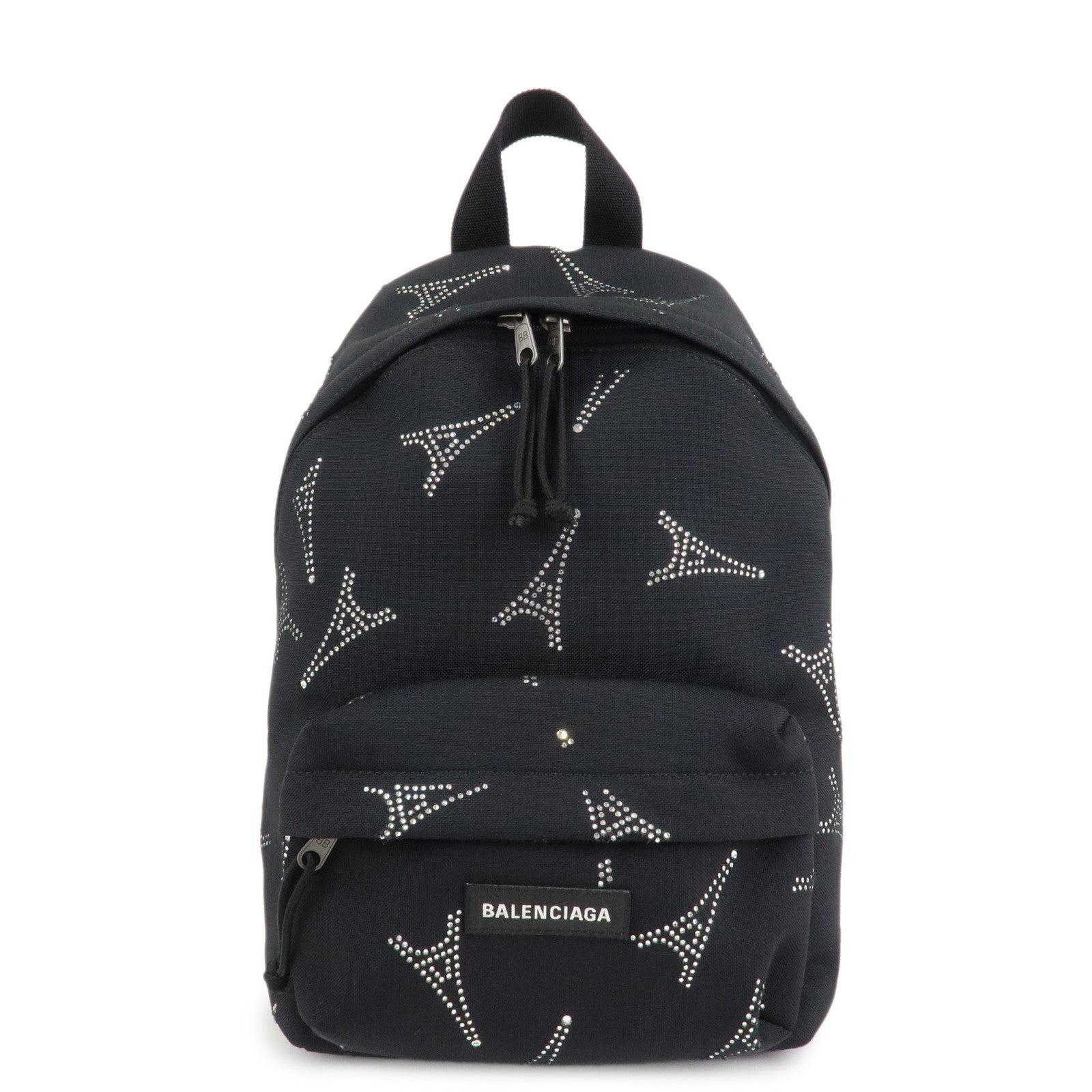BALENCIAGA Explore Nylon Backpack Eiffel Tower Black 558163