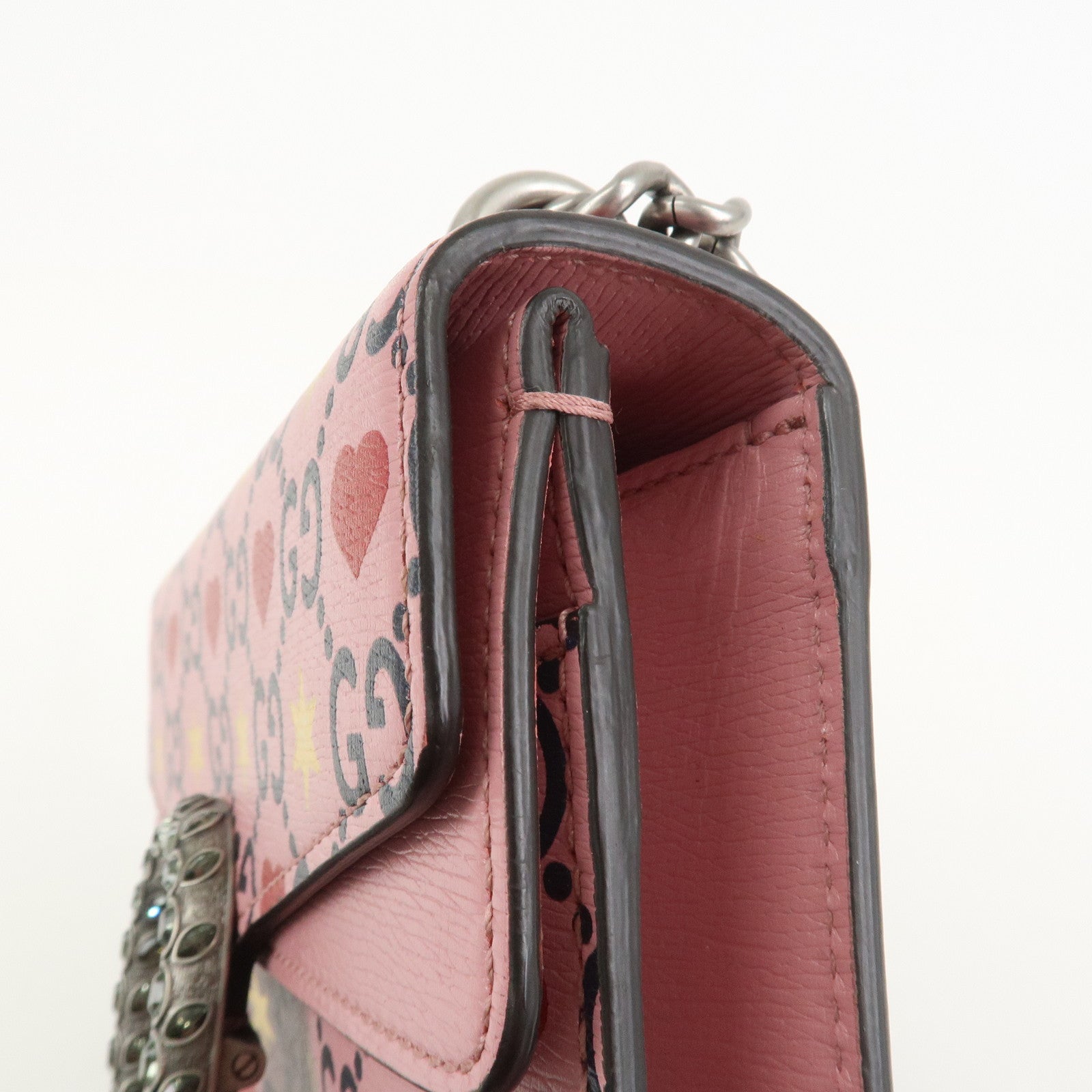 GUCCI Dionysus Leather Chain Shoulder Bag Valentine Limited 421970