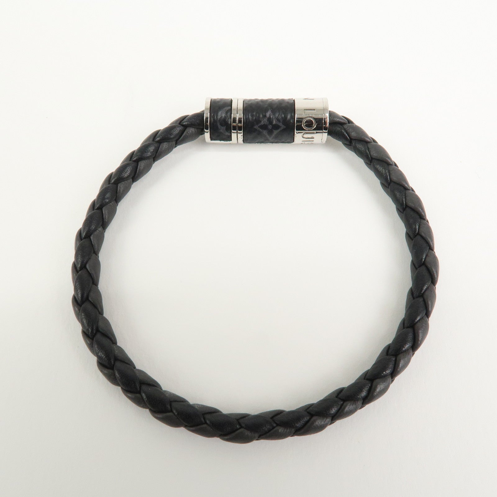 Louis Vuitton Monogram Eclipse Leather Bracelet Braided It M6588