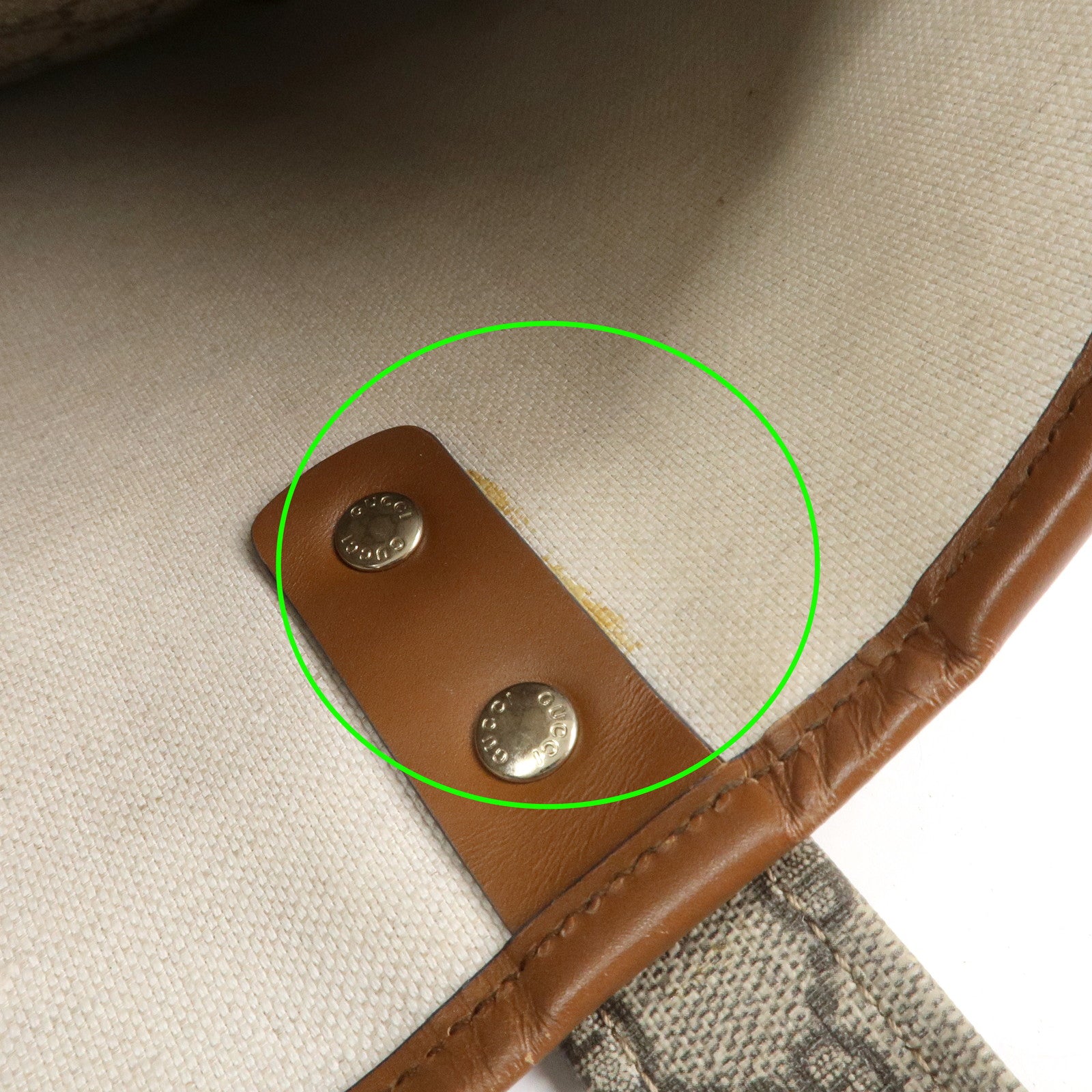 GUCCI GG Supreme Sherry Leather Tote Bag Beige Brown 211134