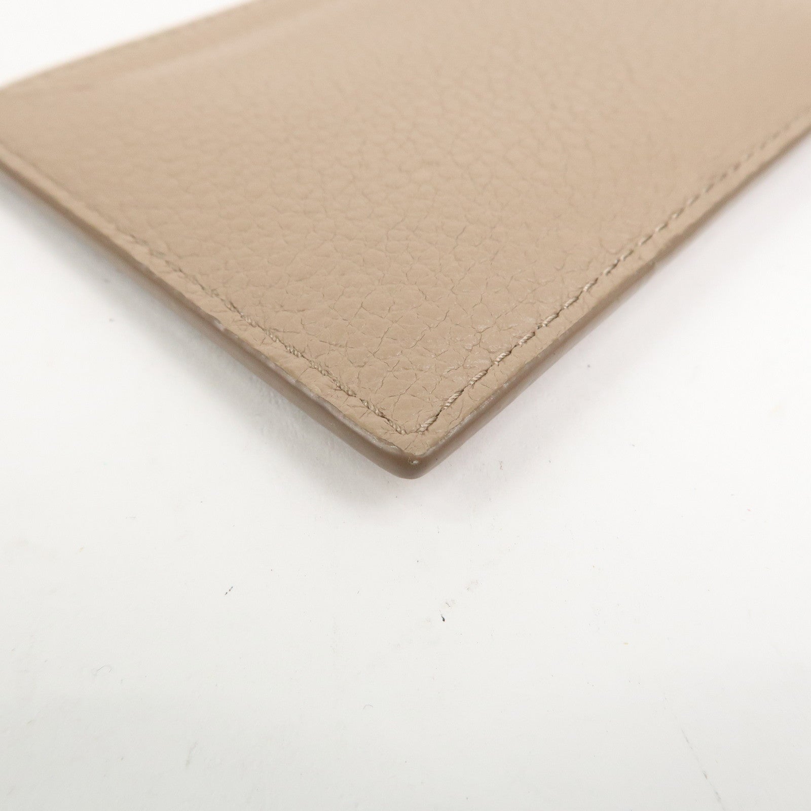 PRADA Leather Card Case Card Holder Beige 1MC208