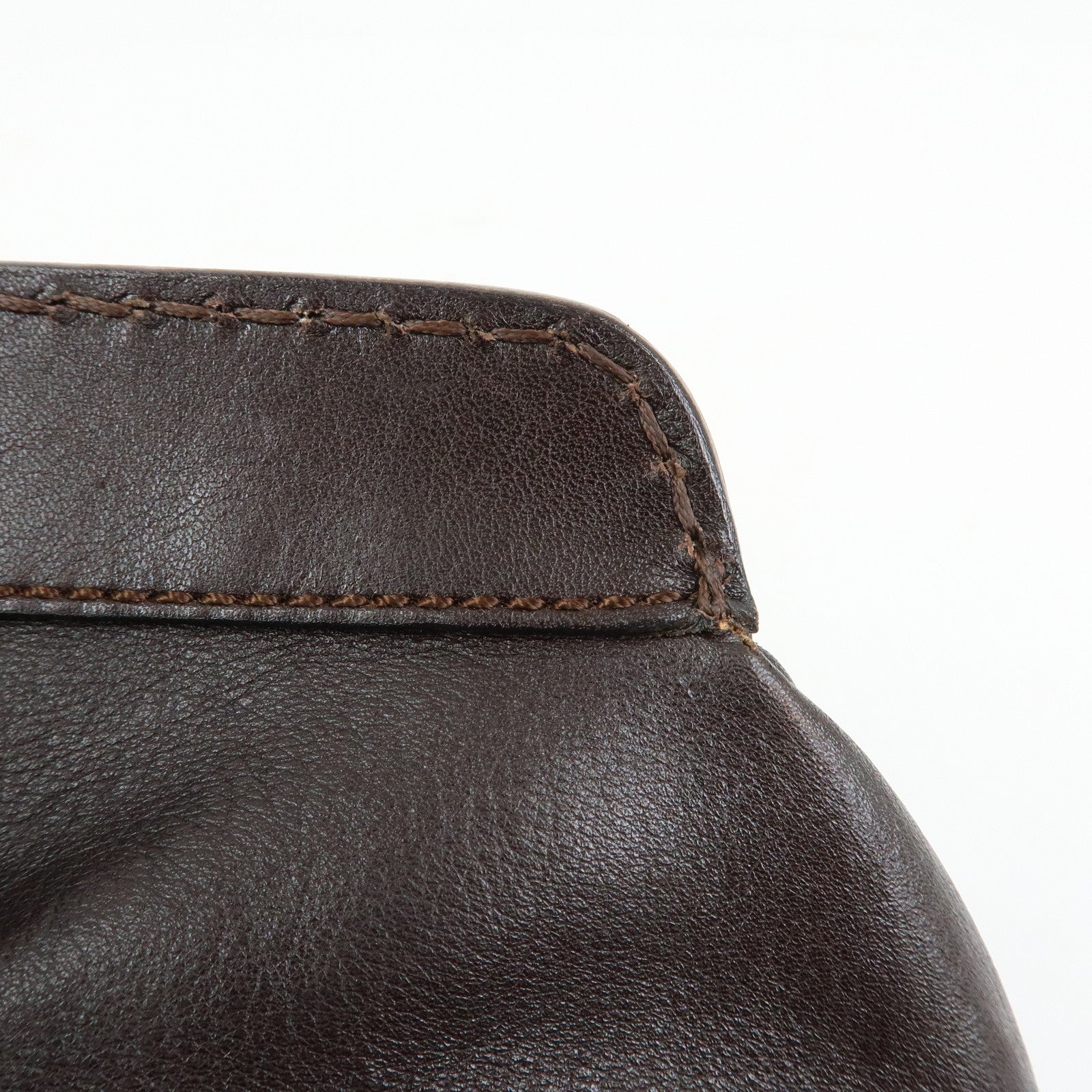 TOD'S Logo Leather Shoulder Bag Hand Bag Brown