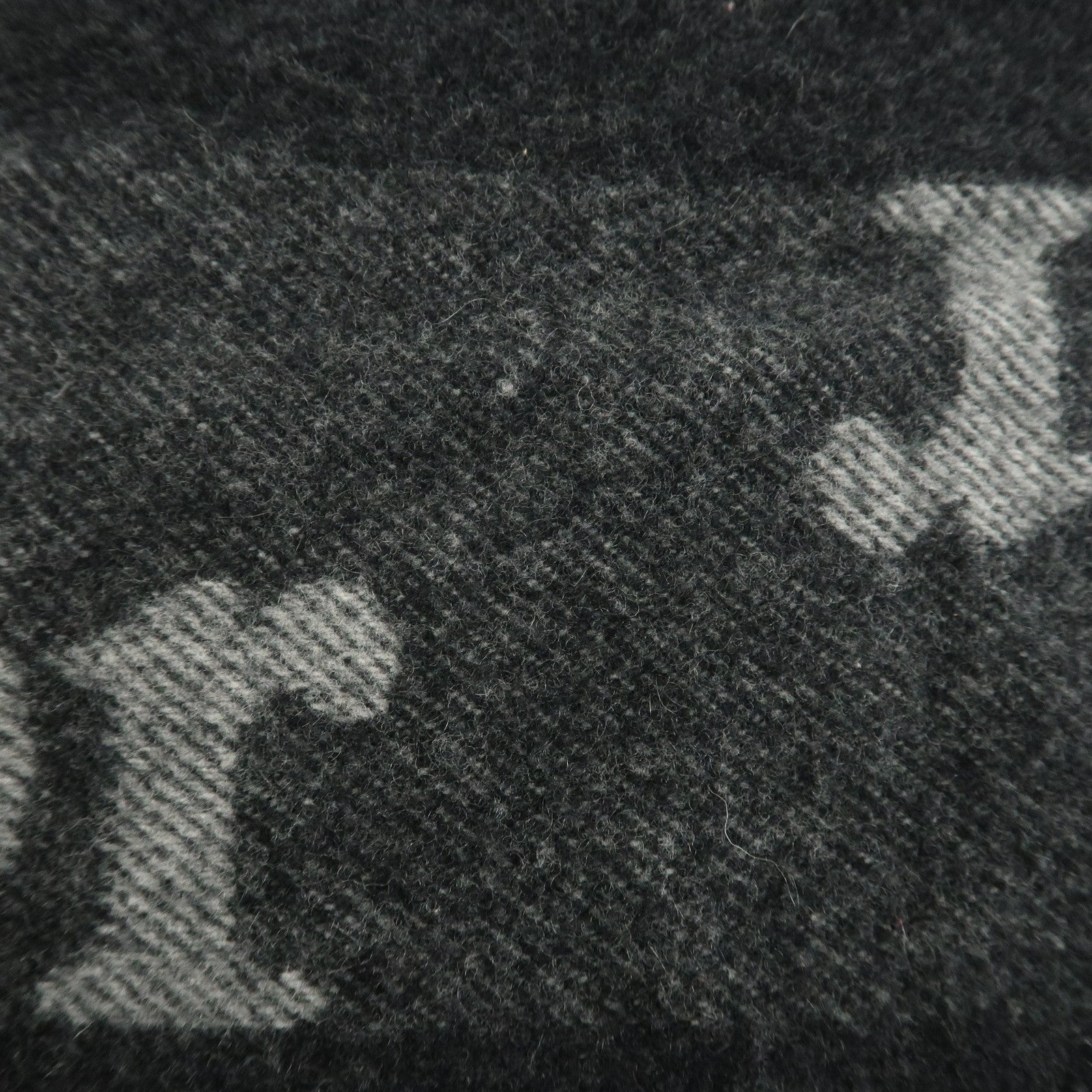 Christian Dior Logo Wool Cashmere Scarf Black Gray