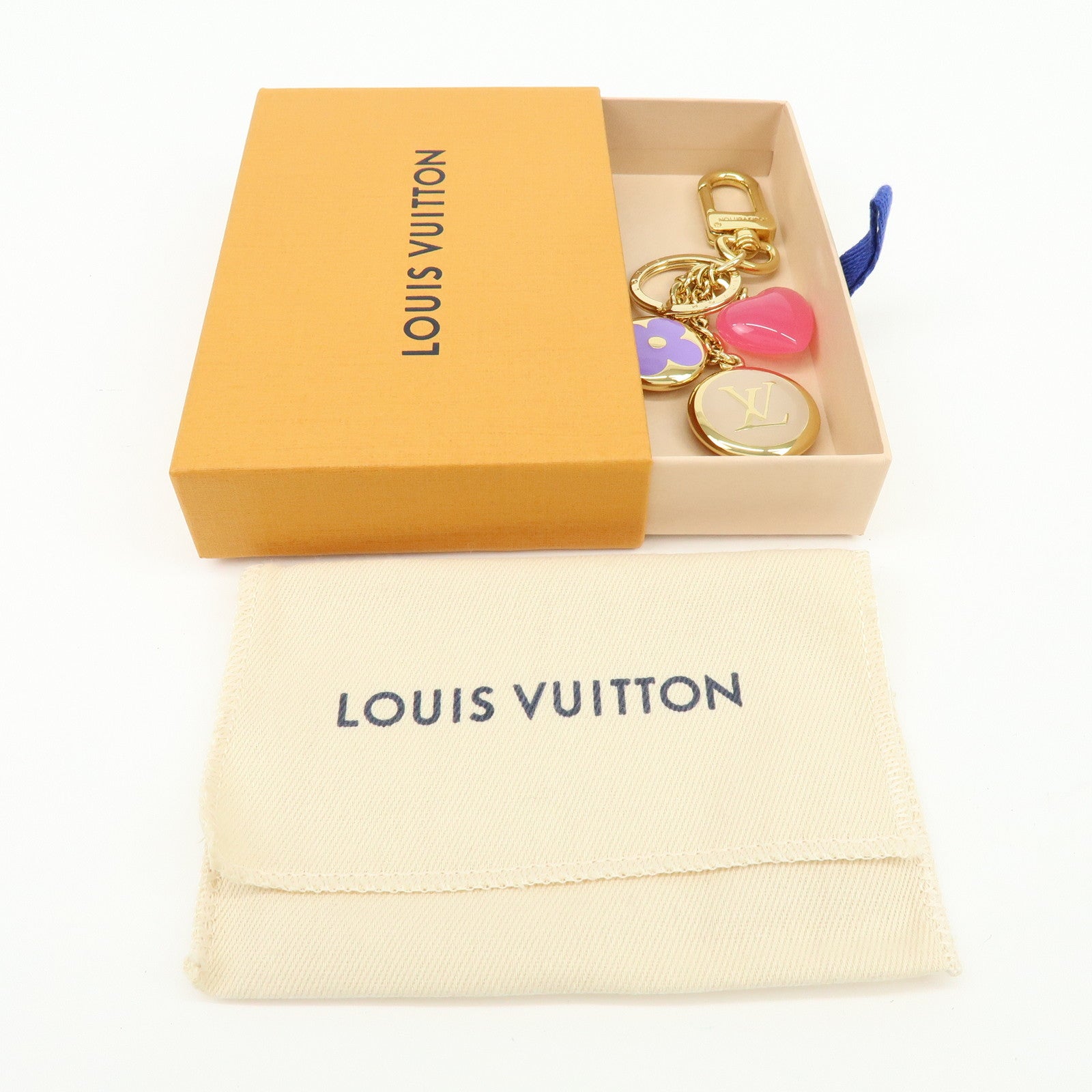 Louis Vuitton Metal Porte Cles LV Enamored Bag Charm Gold M00819
