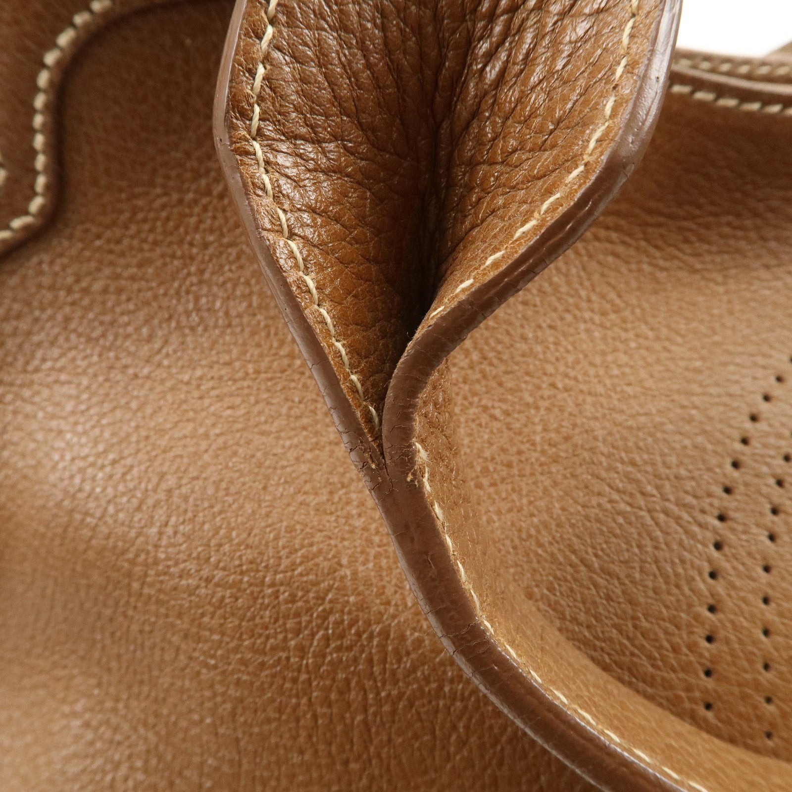 Cartier Must Line Marcello Leather Hand Bag Tote Bag Brown