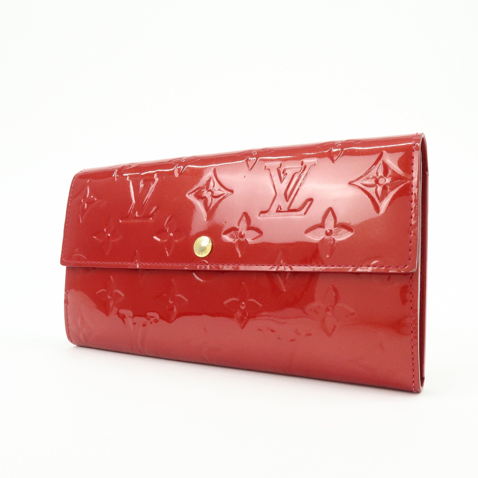 Louis Vuitton Monogram Vernis Portefeuille Sarah Wallet Red M91739
