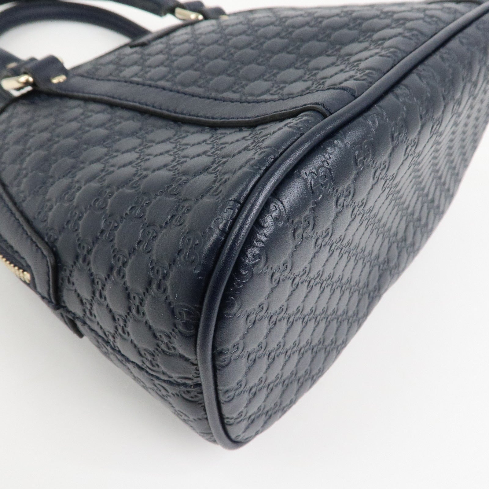 GUCCI Micro Guccissima Leather 2Way Hand Shoulder Bag Navy 449654